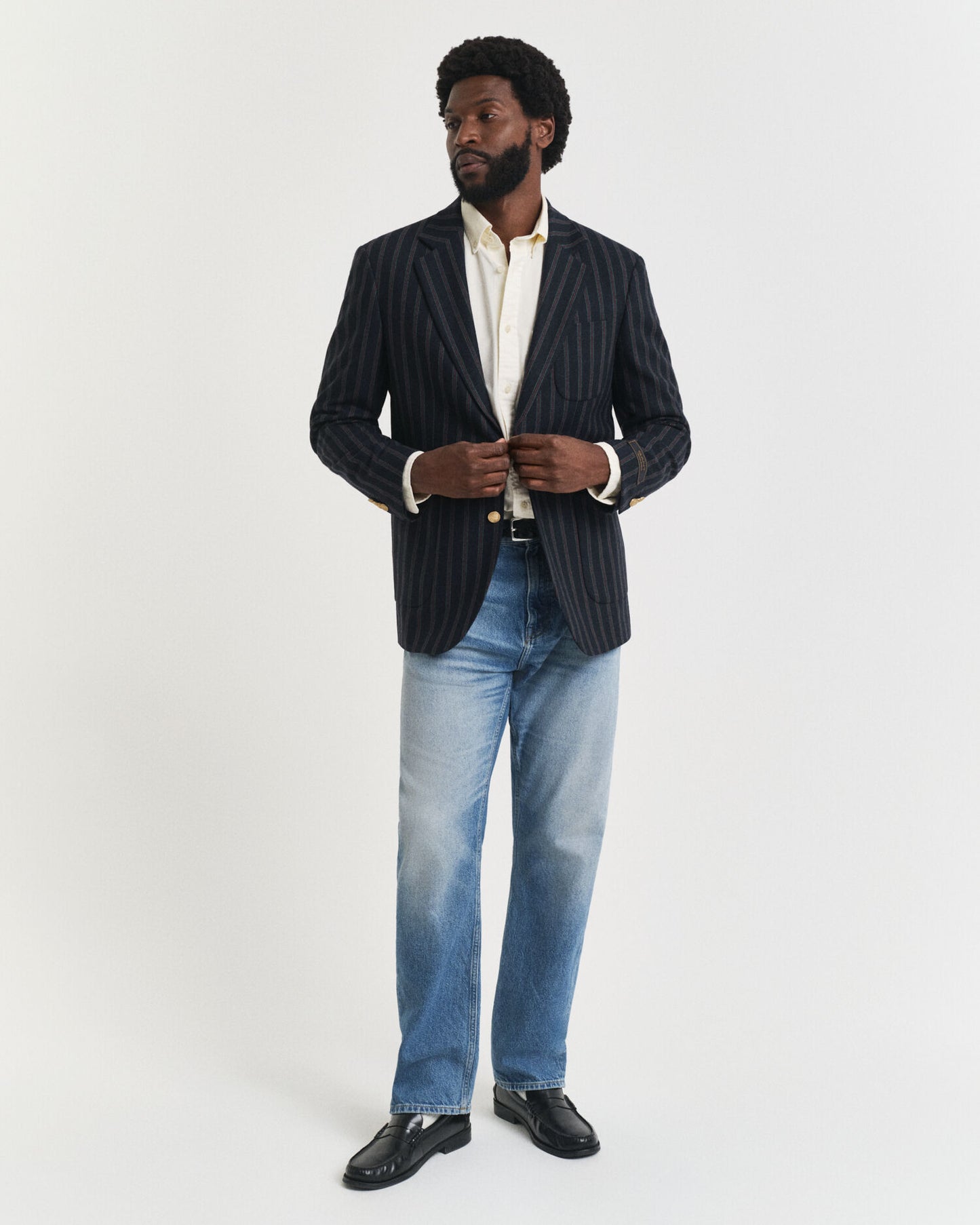 Gestreifter Flanell-Club-Blazer