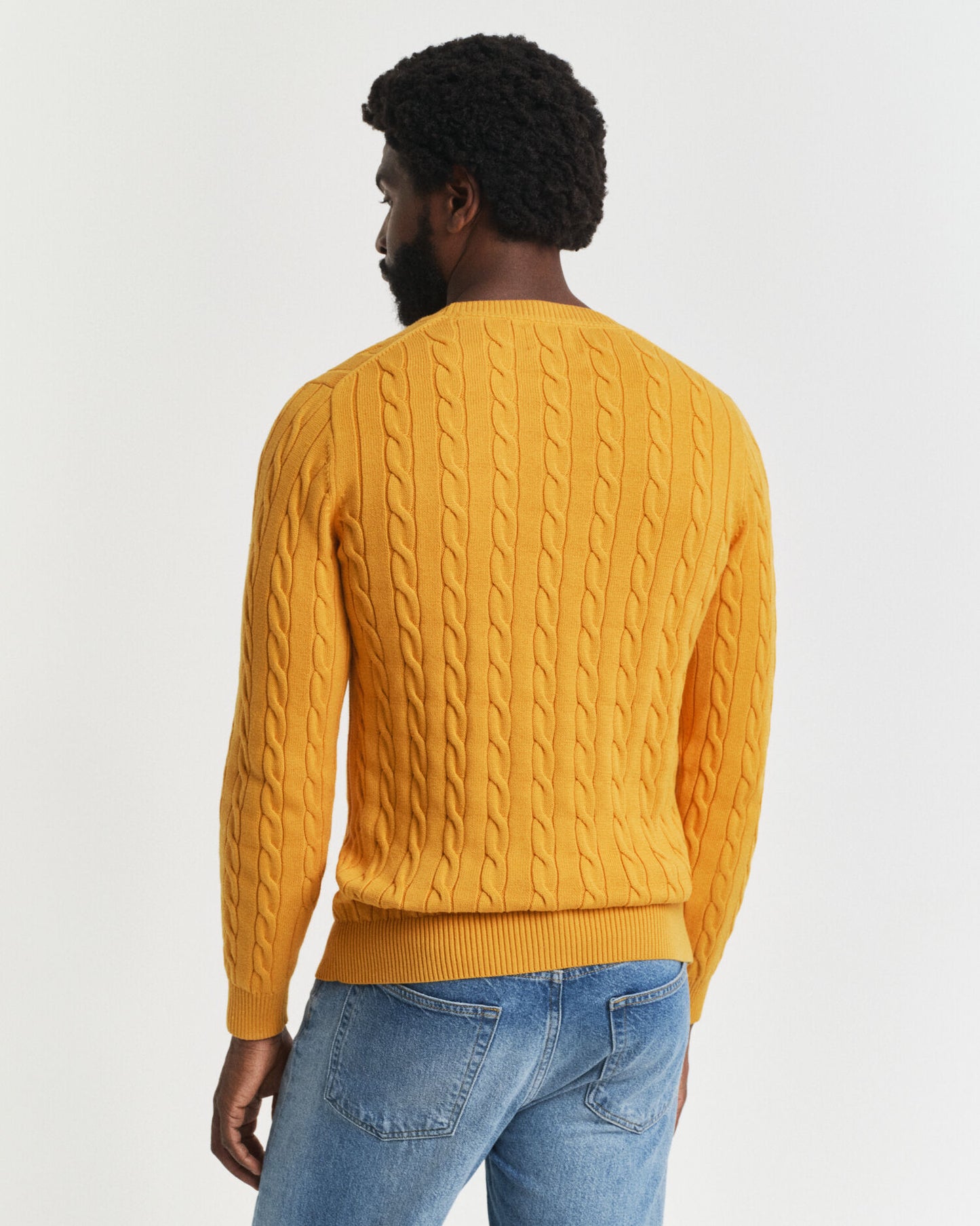 Pullover aus Baumwolle mit Zopfmuster am Rundhalsausschnitt