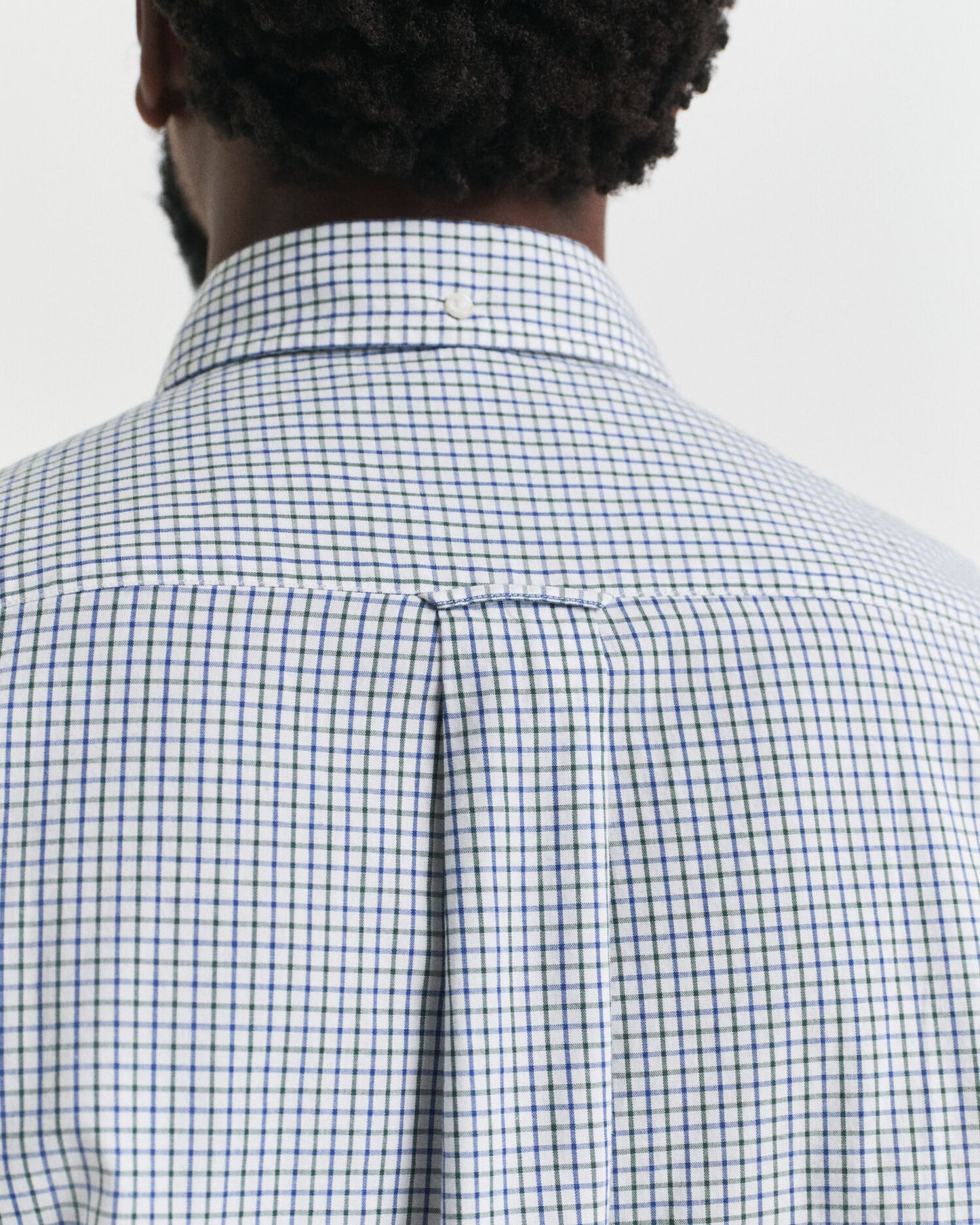 Chemise classique en popeline à micro-carreaux coupe droite