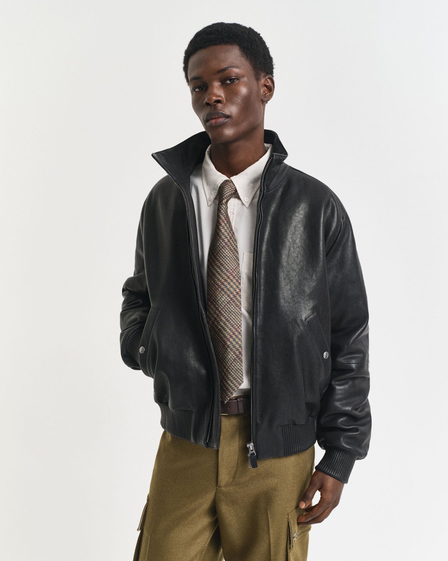 Leder-Harrington-Jacke