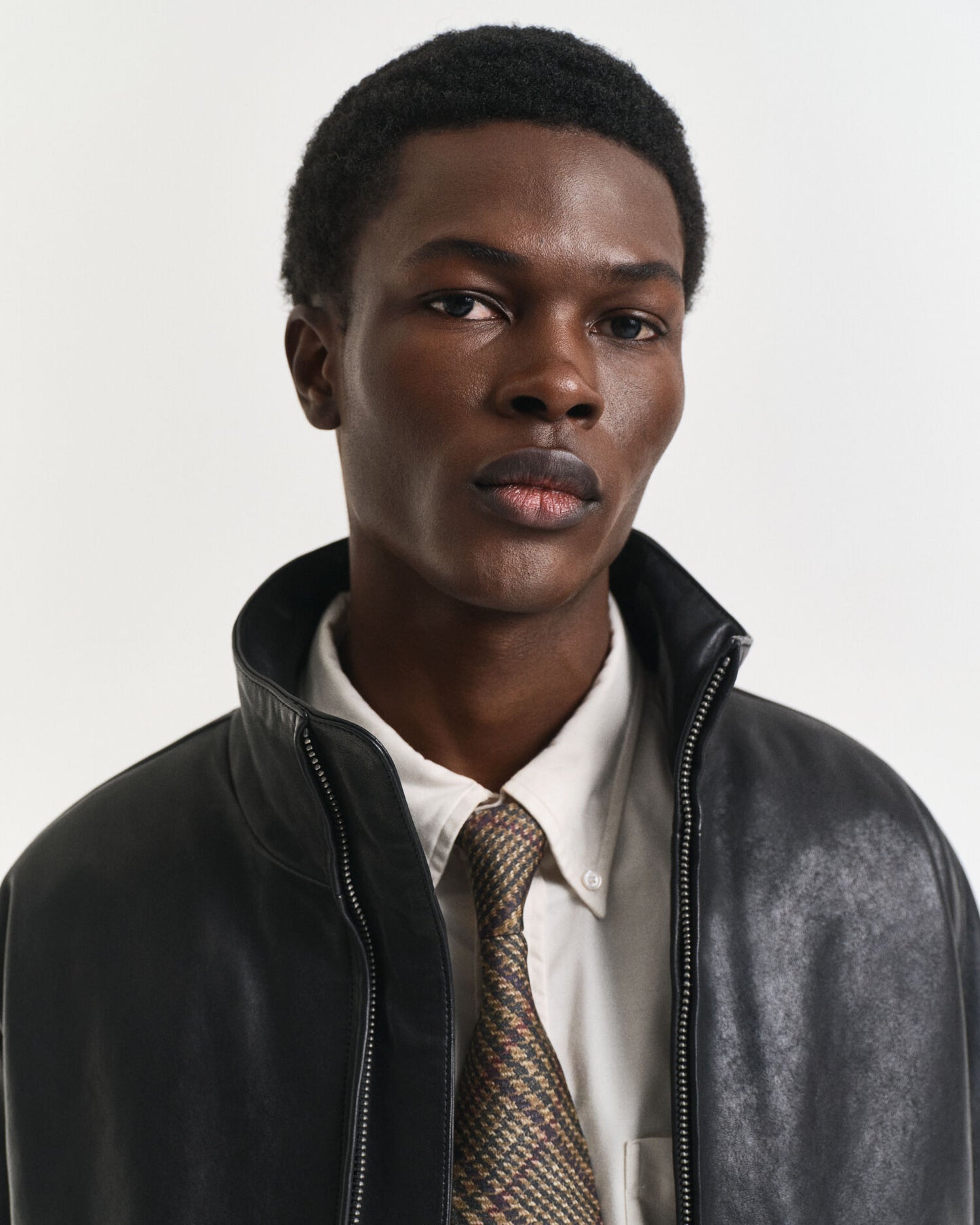 Leder-Harrington-Jacke