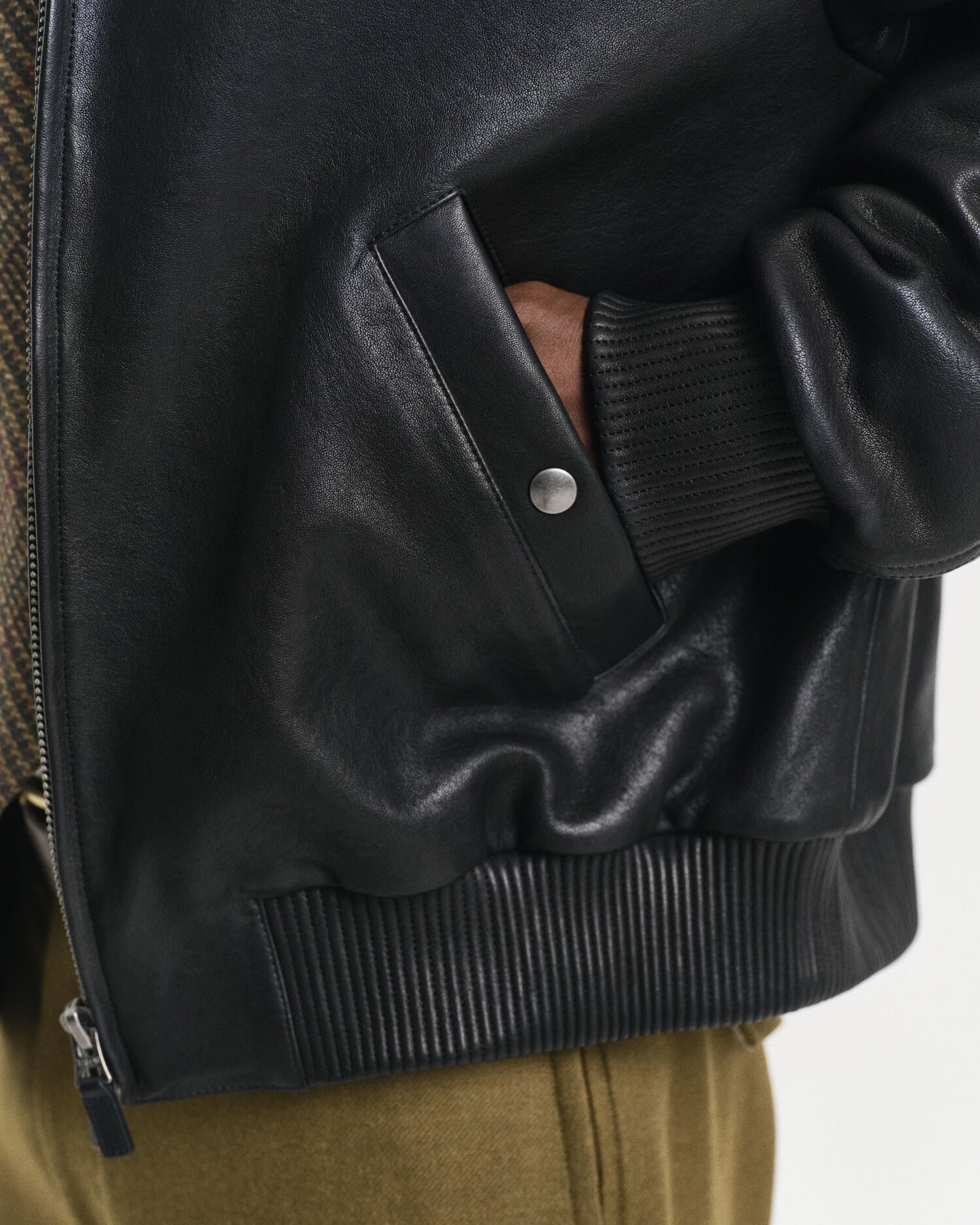 Leder-Harrington-Jacke