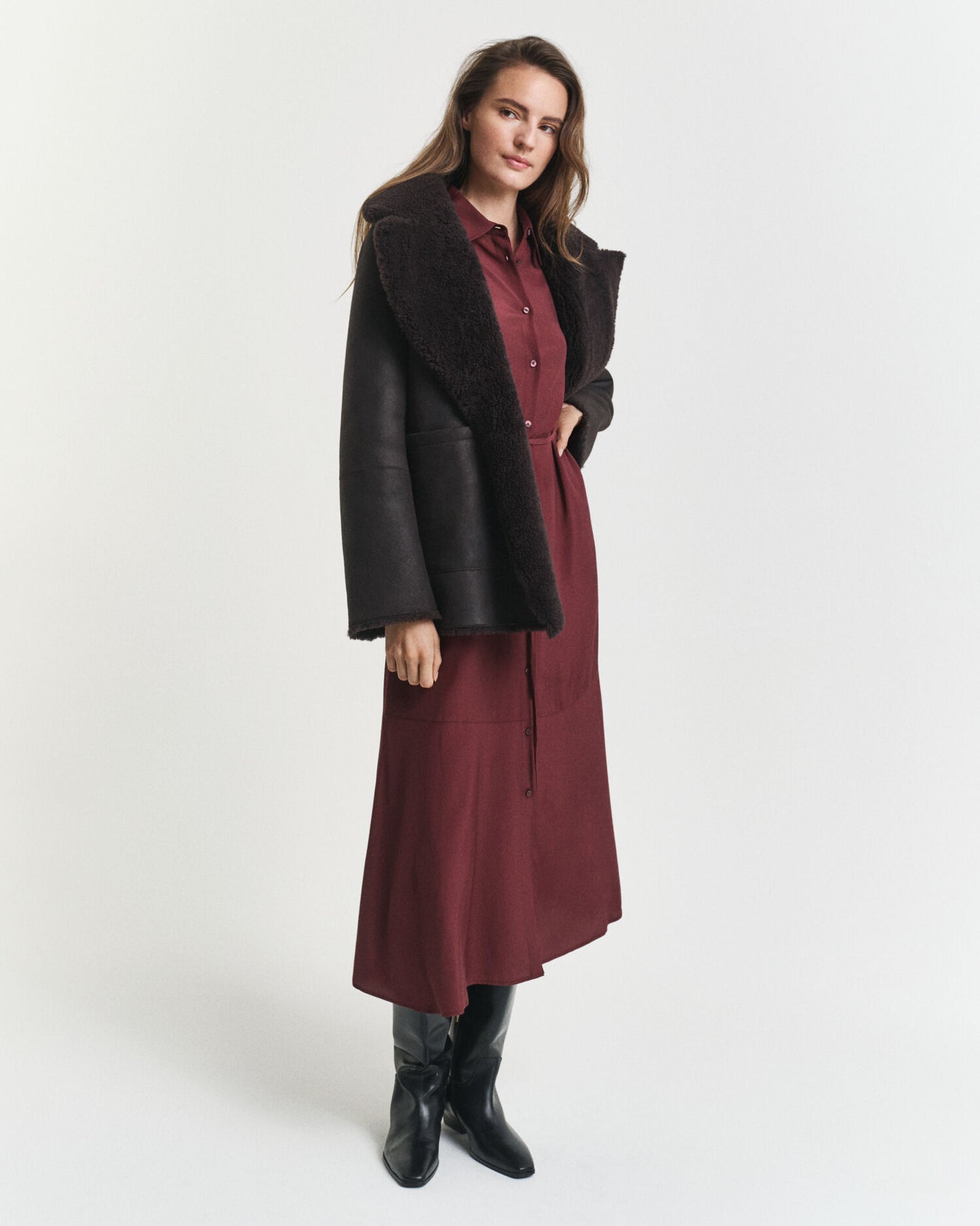 Midikleid aus Viskose