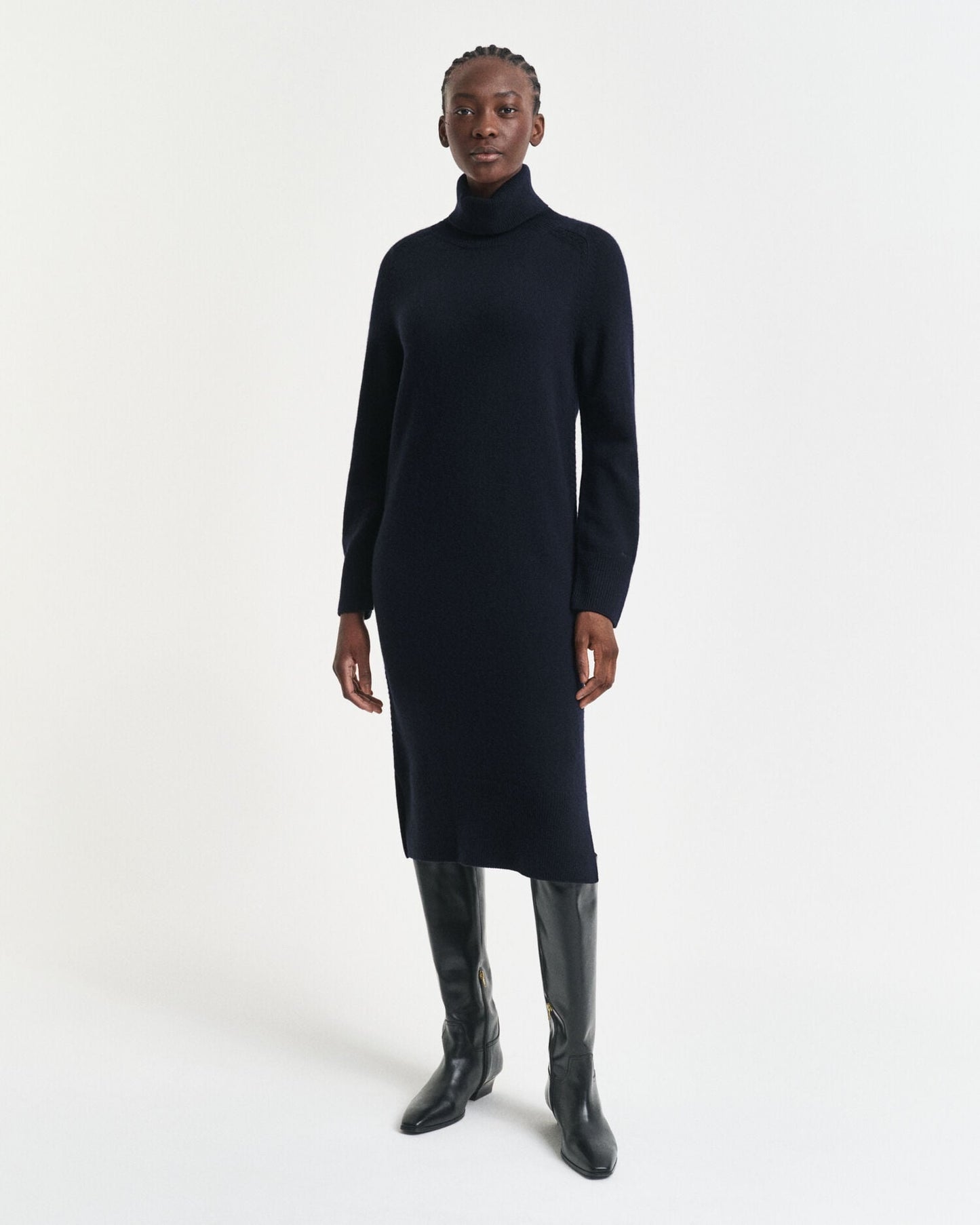 Strick-Rollkragenkleid