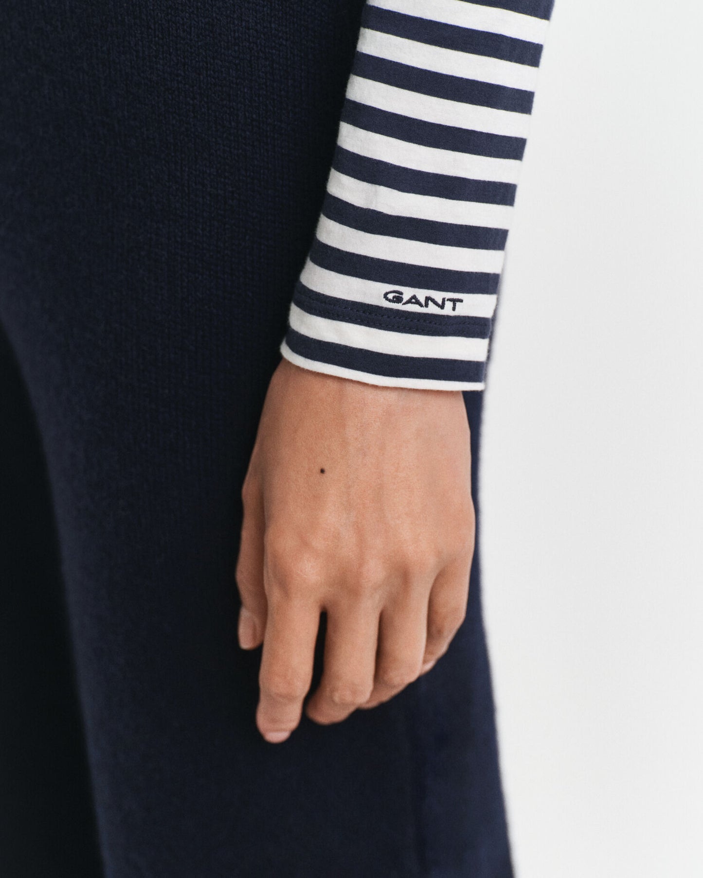 Top col roulé léger en coton rayé