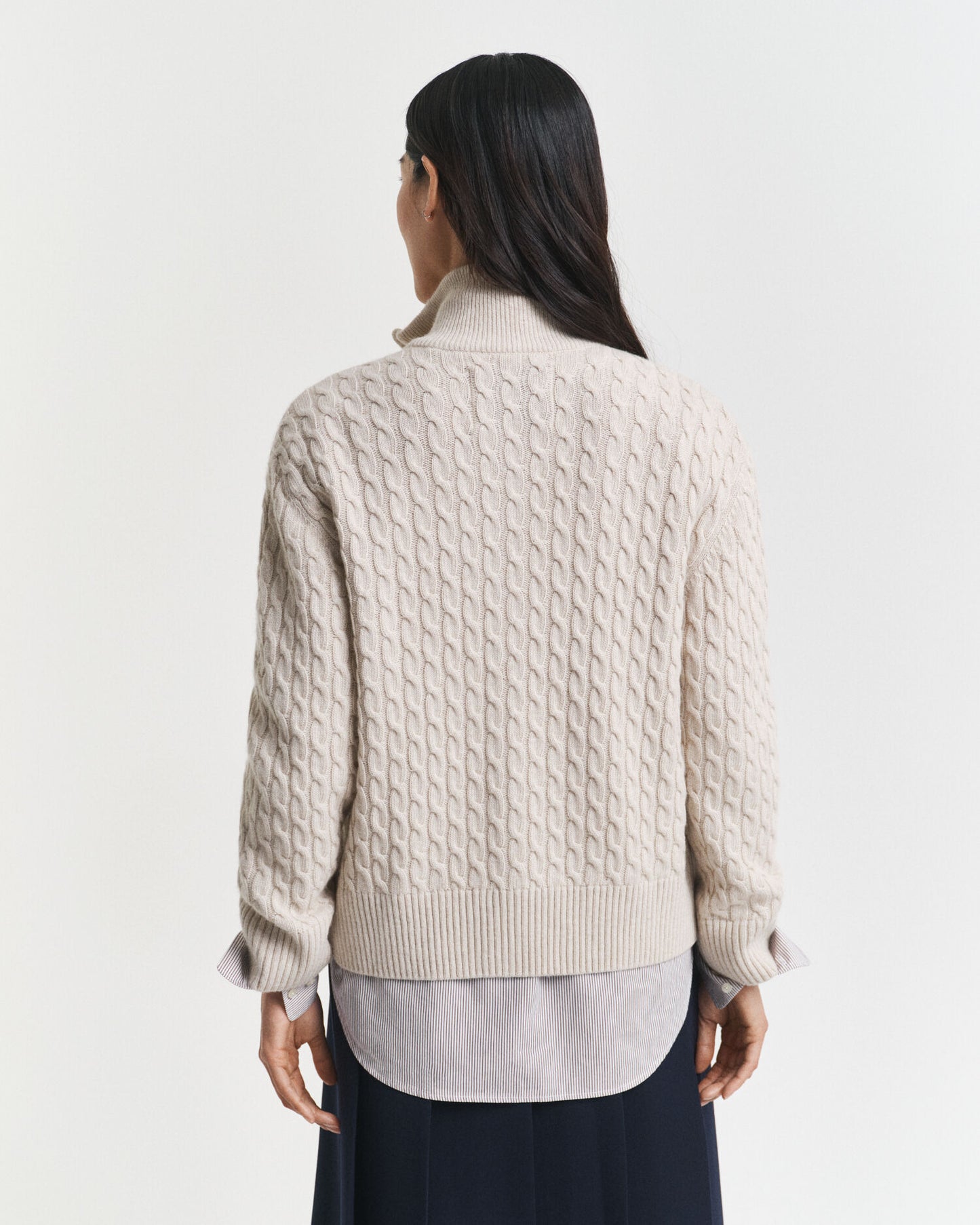 Cardigan zippé à côtes torsadées