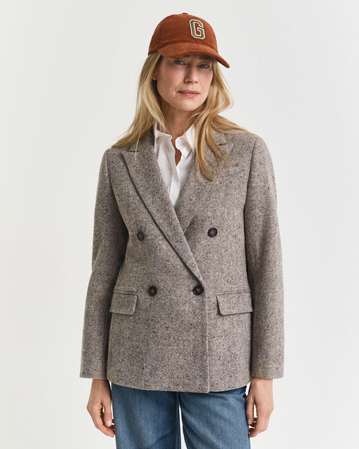 Regular Fit Blazer aus strukturierter Wolle