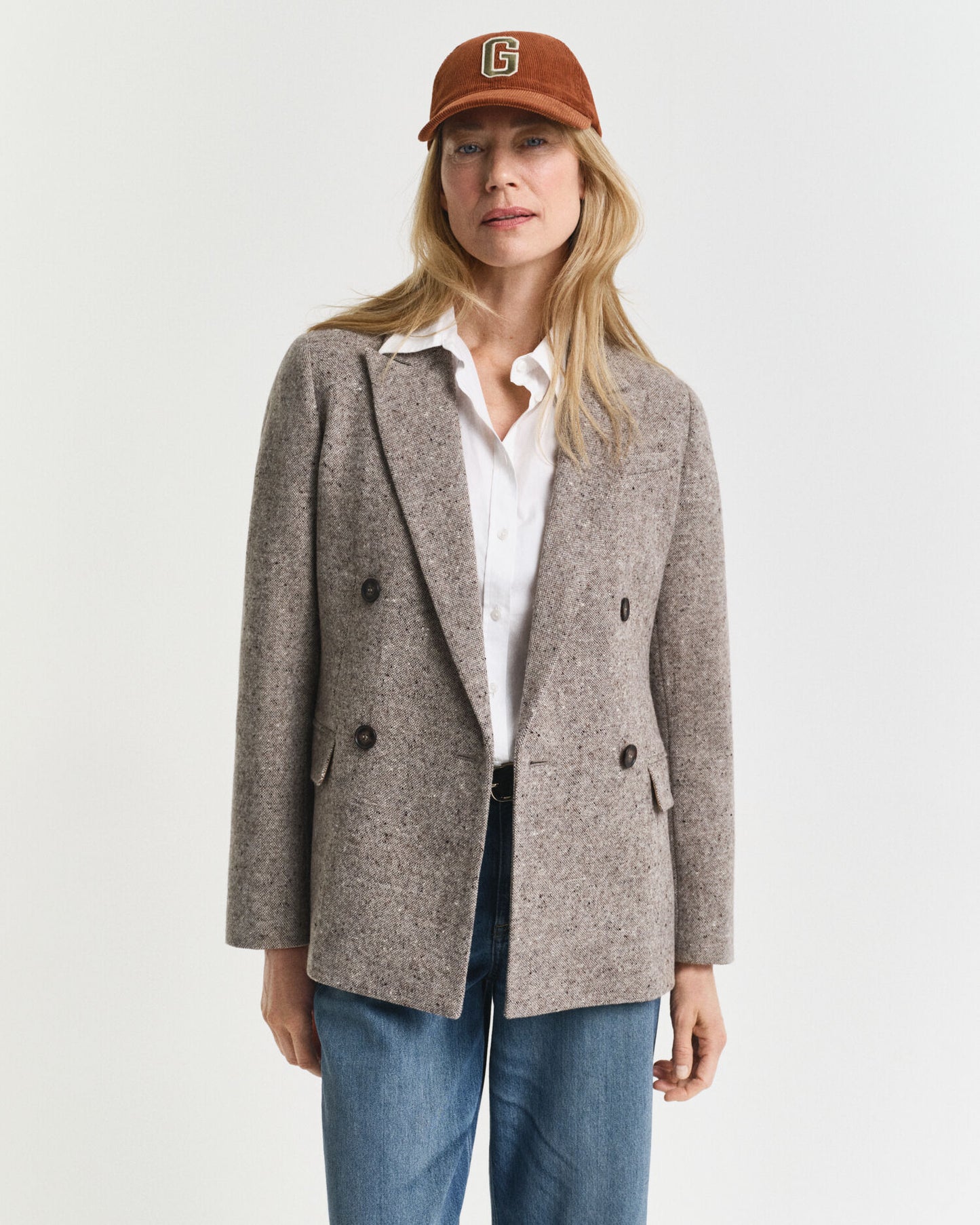 Regular Fit Blazer aus strukturierter Wolle