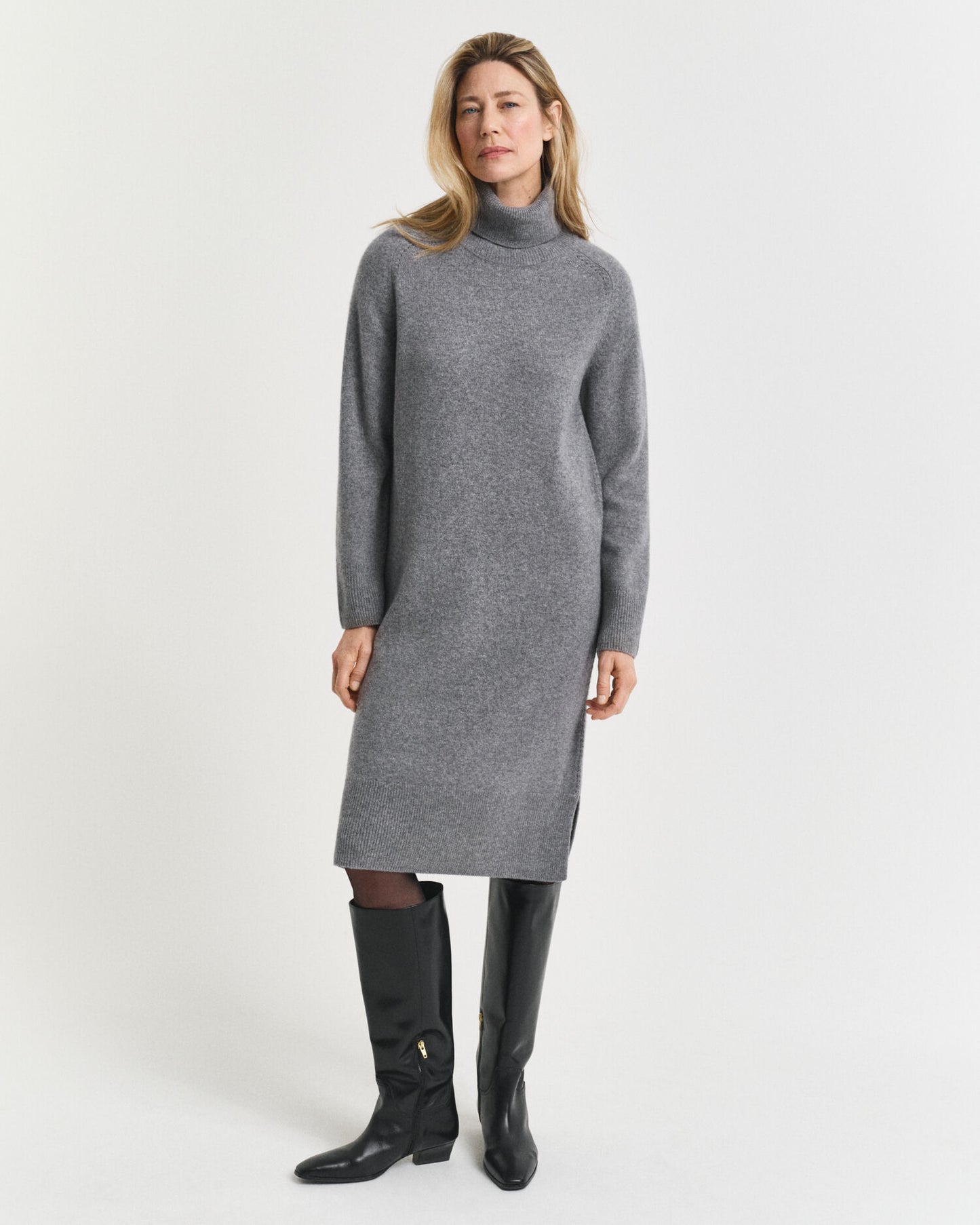 Strick-Rollkragenkleid