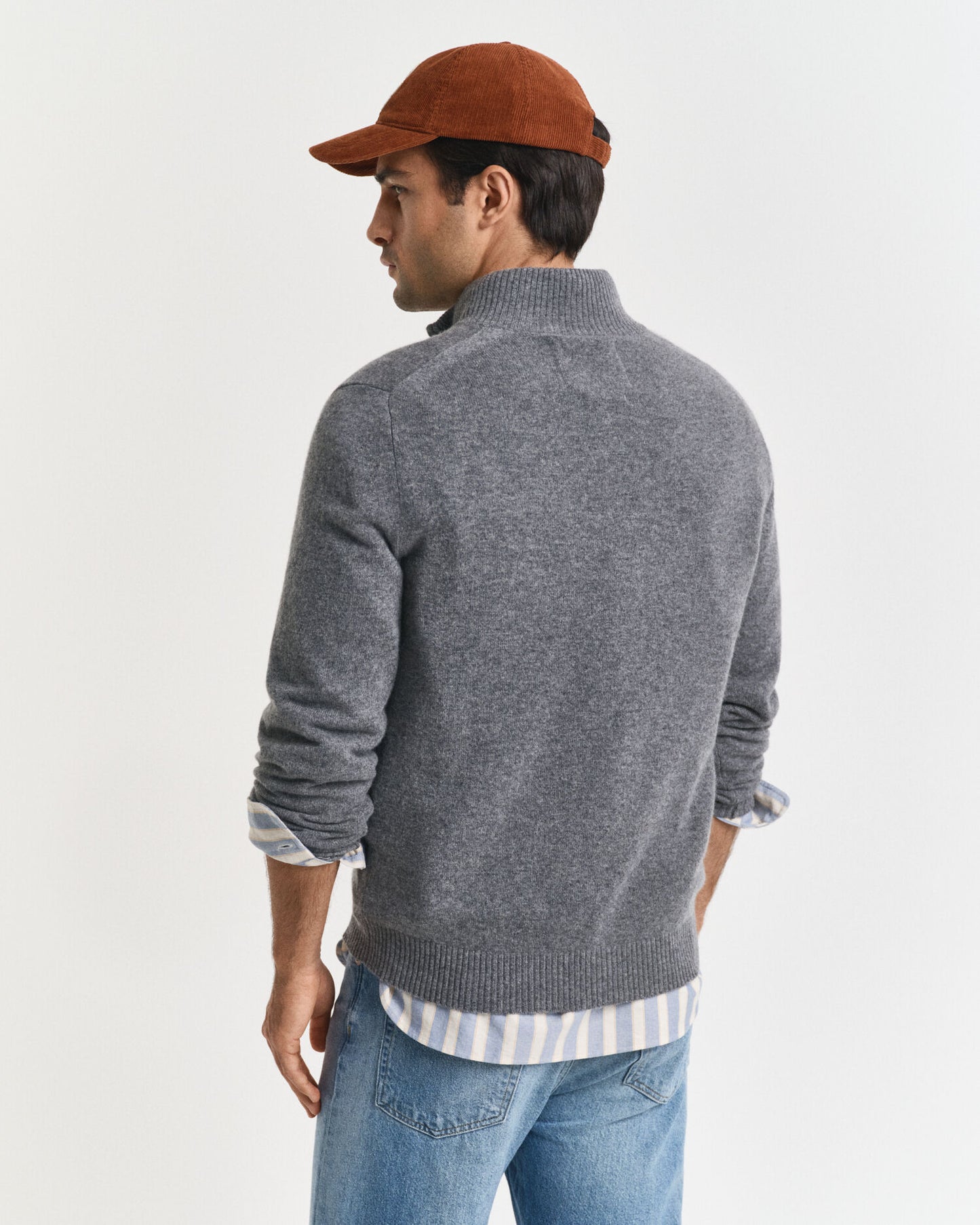 Kaschmir-Halbreißverschluss-Pullover