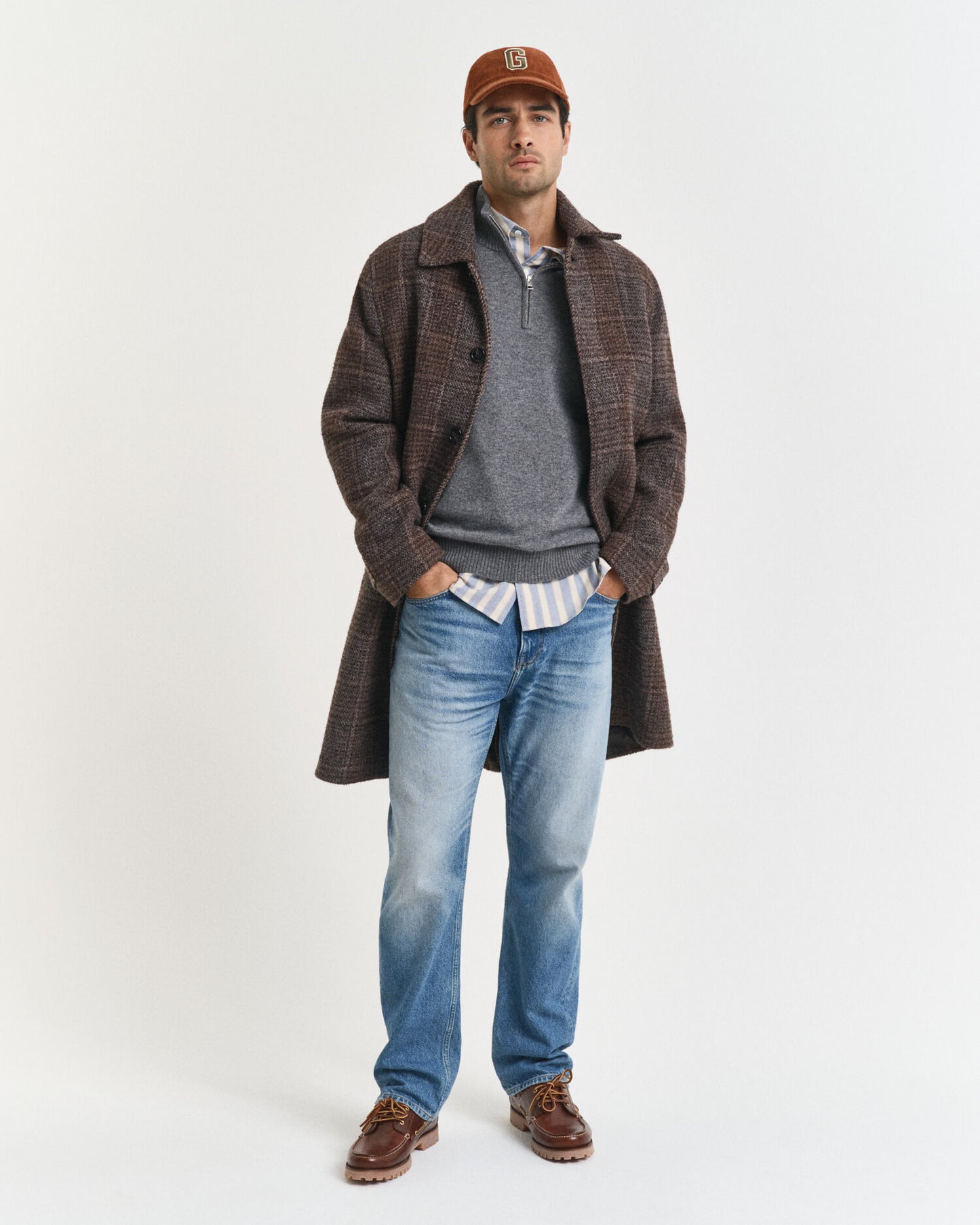 Kaschmir-Halbreißverschluss-Pullover
