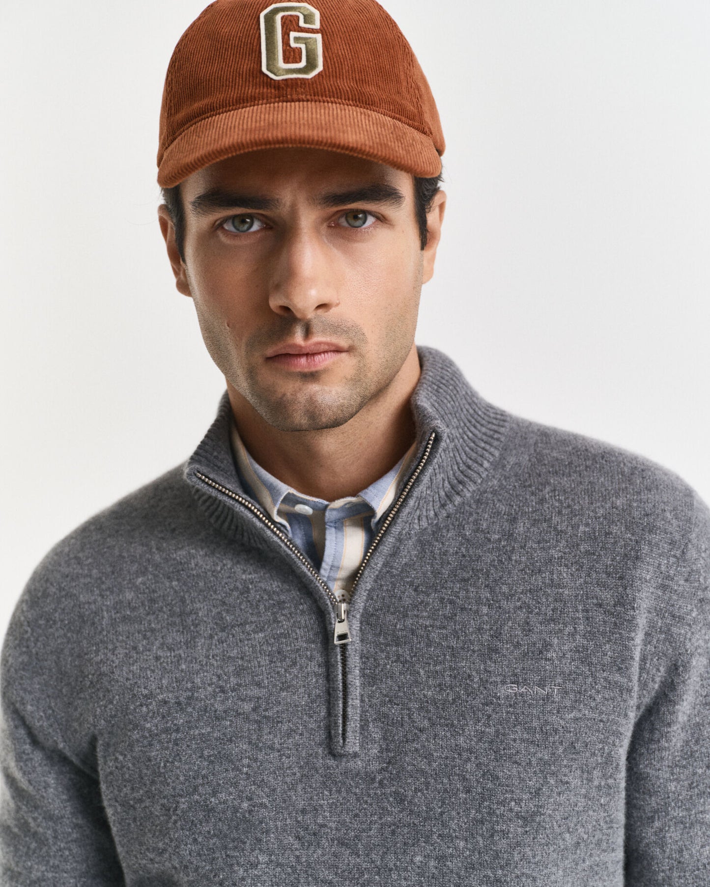 Kaschmir-Halbreißverschluss-Pullover