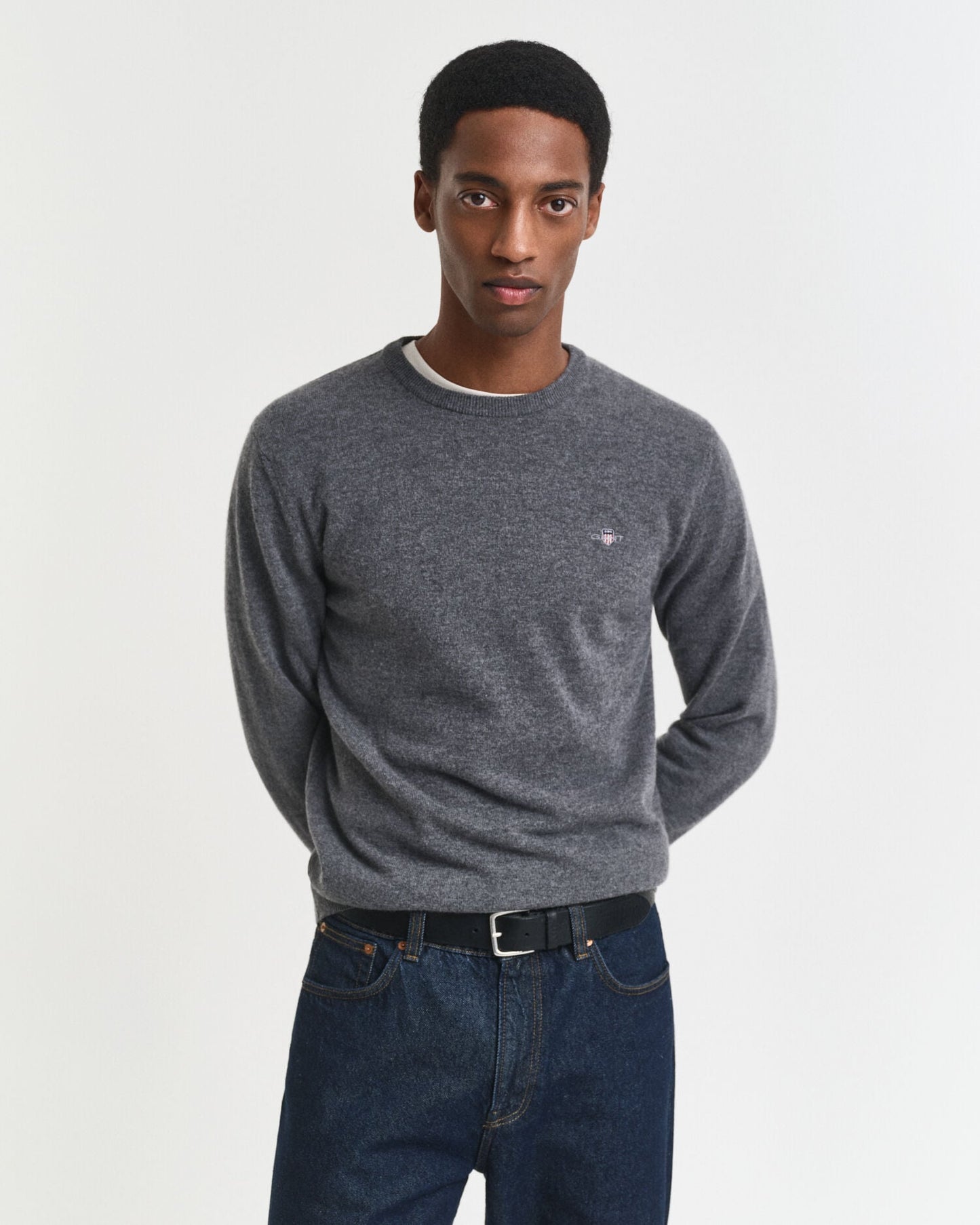 Feiner Lambswool-Pullover mit Rundhalsausschnitt