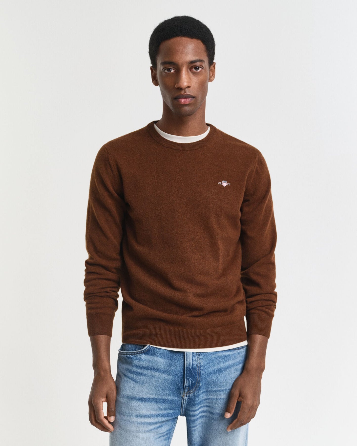 Feiner Lambswool-Pullover mit Rundhalsausschnitt