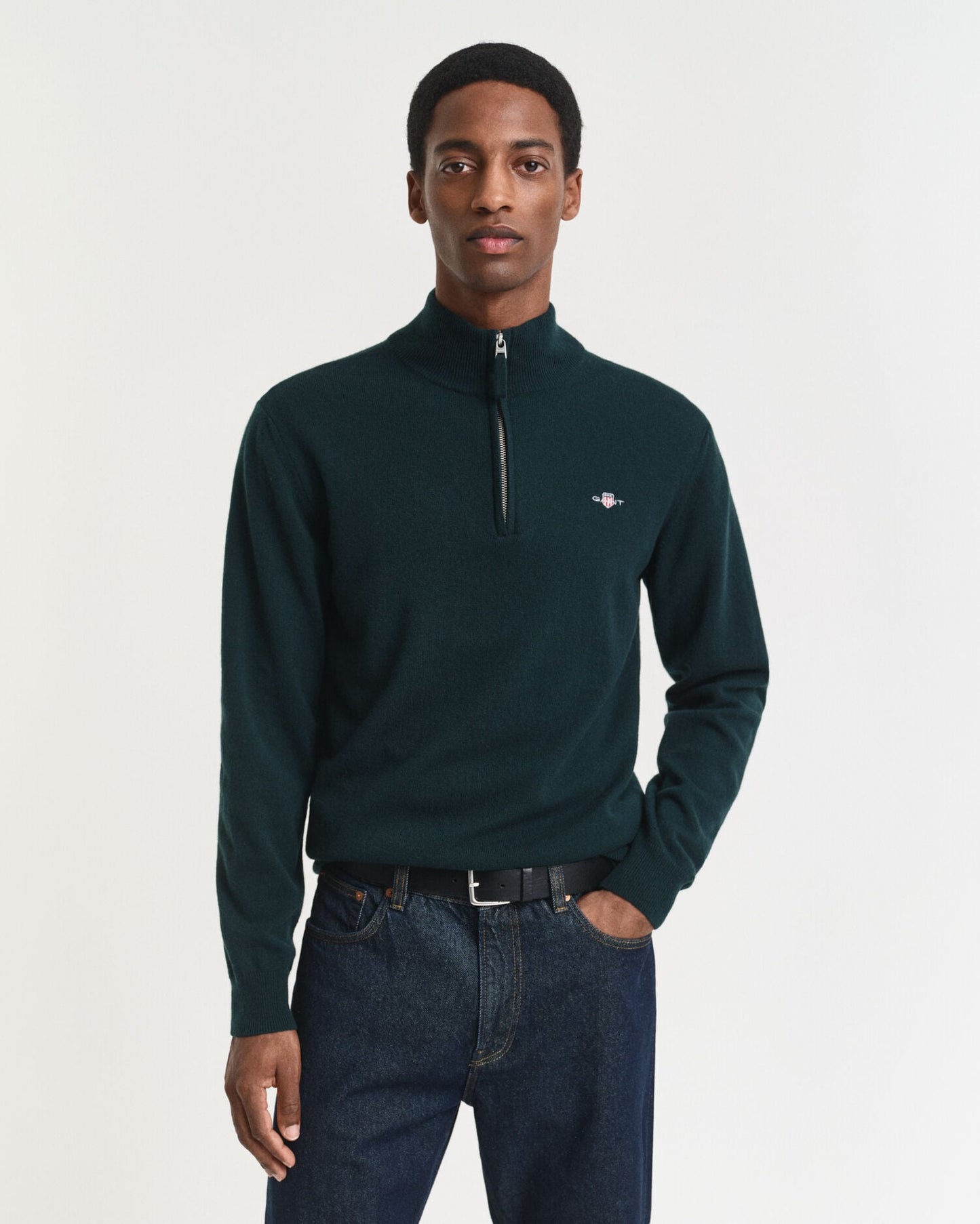 Pull en demi-zip en lambswool superfine
