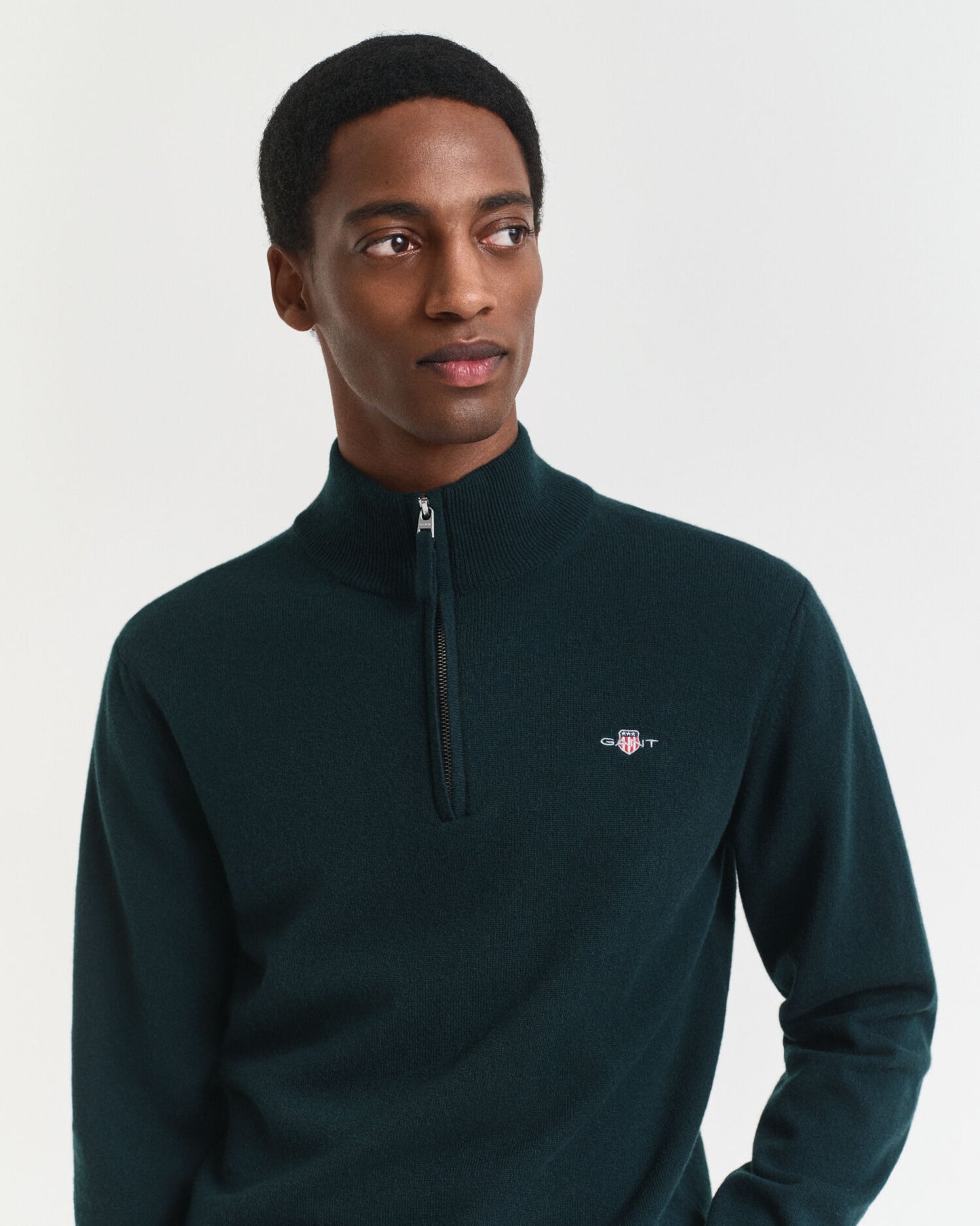 Pull demi-zip en lambswool superfine