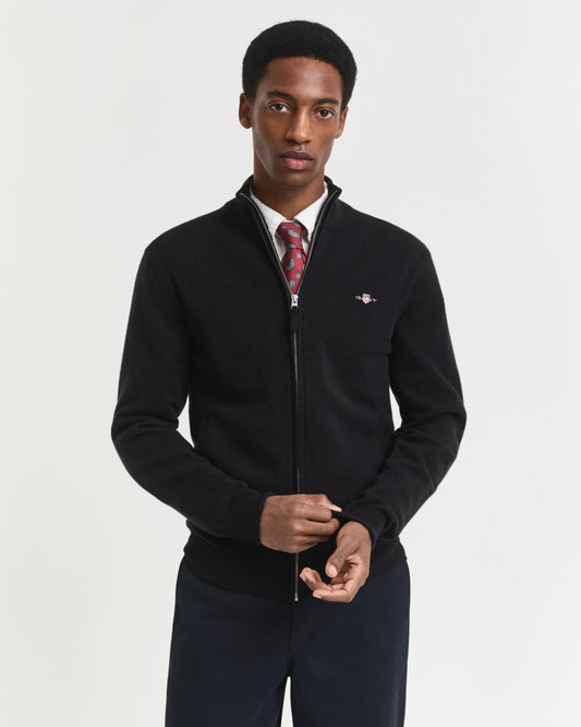 Feinste Lambswool Strickjacke mit Reißverschluss
