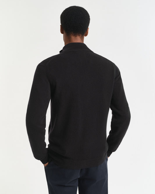 Feinste Lambswool Strickjacke mit Reißverschluss
