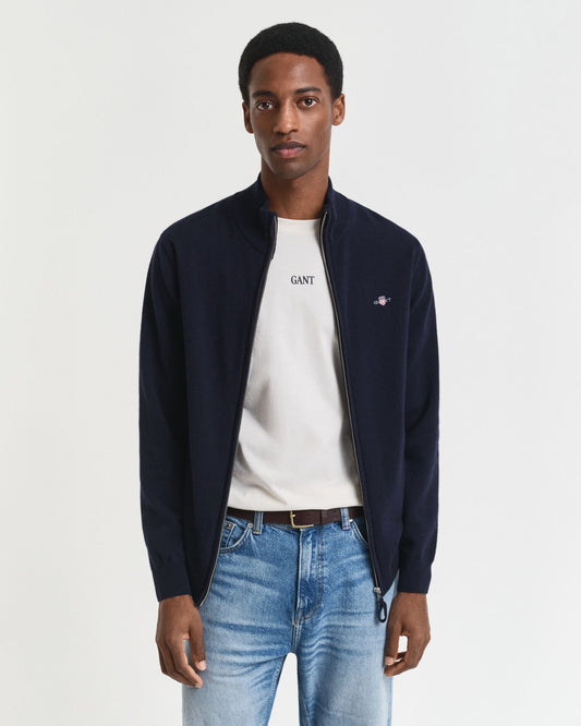 Gilet zippé en lambswool superfin