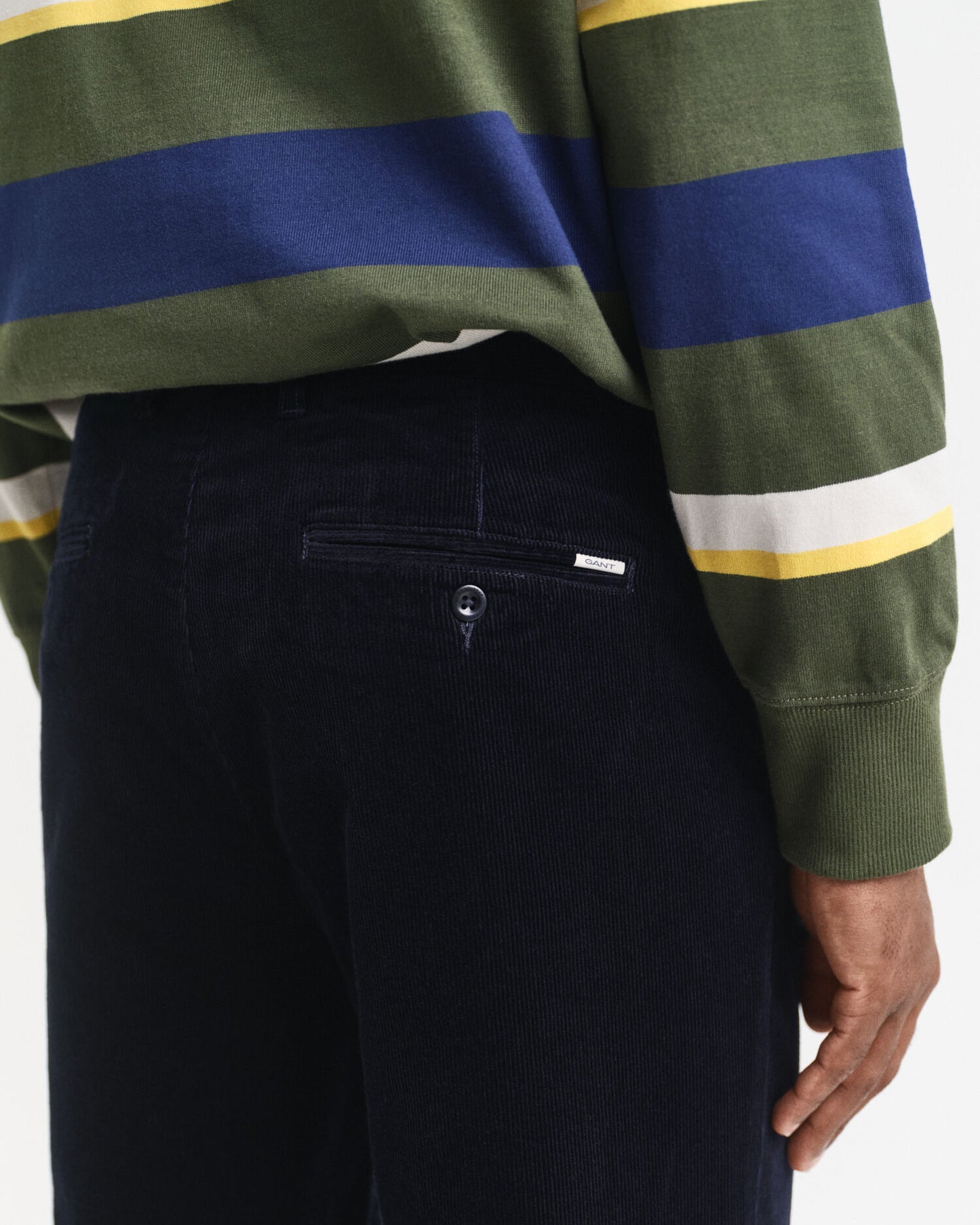 Chino en velours côtelé coupe droite