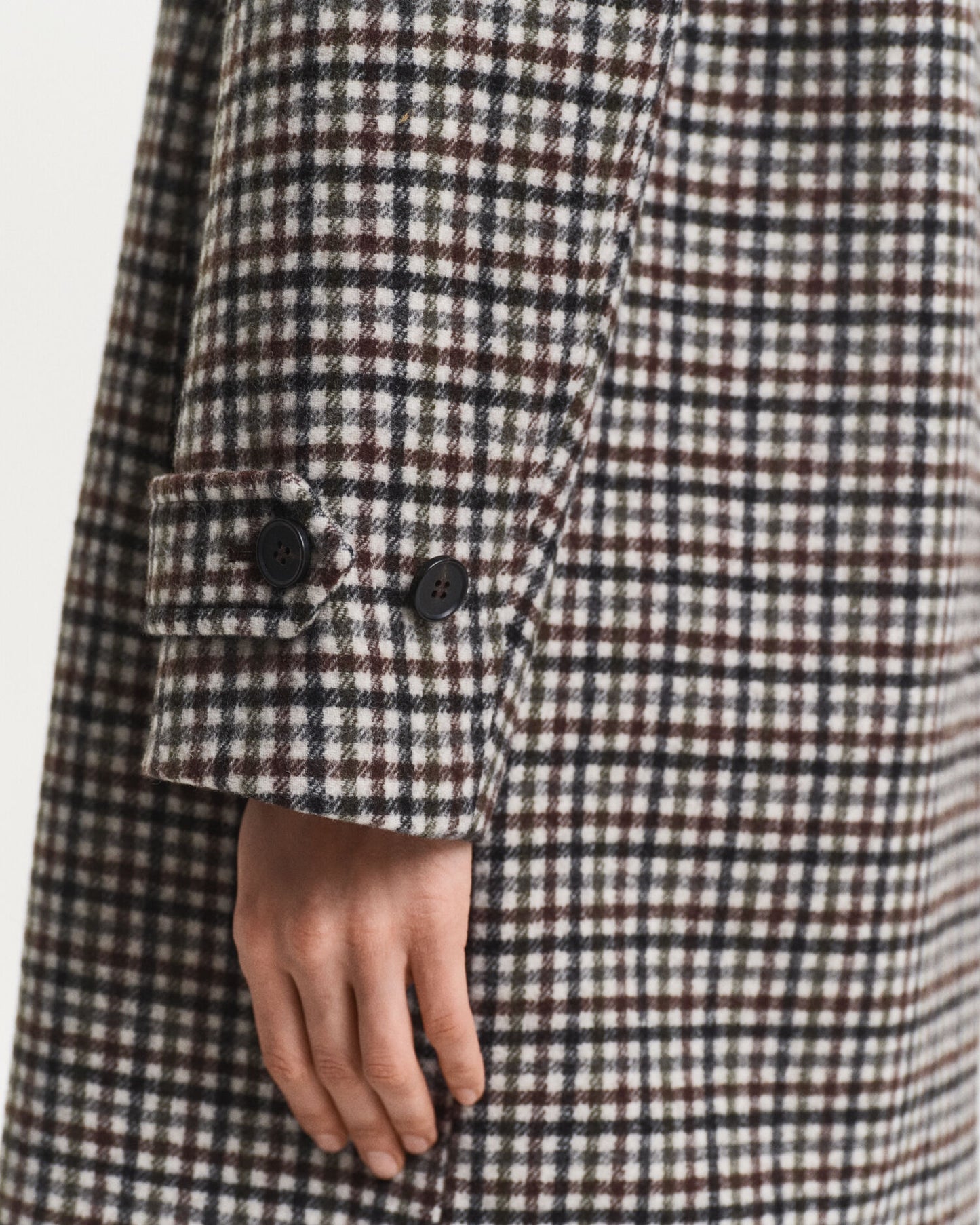Manteau de voiture en laine mélangée à carreaux