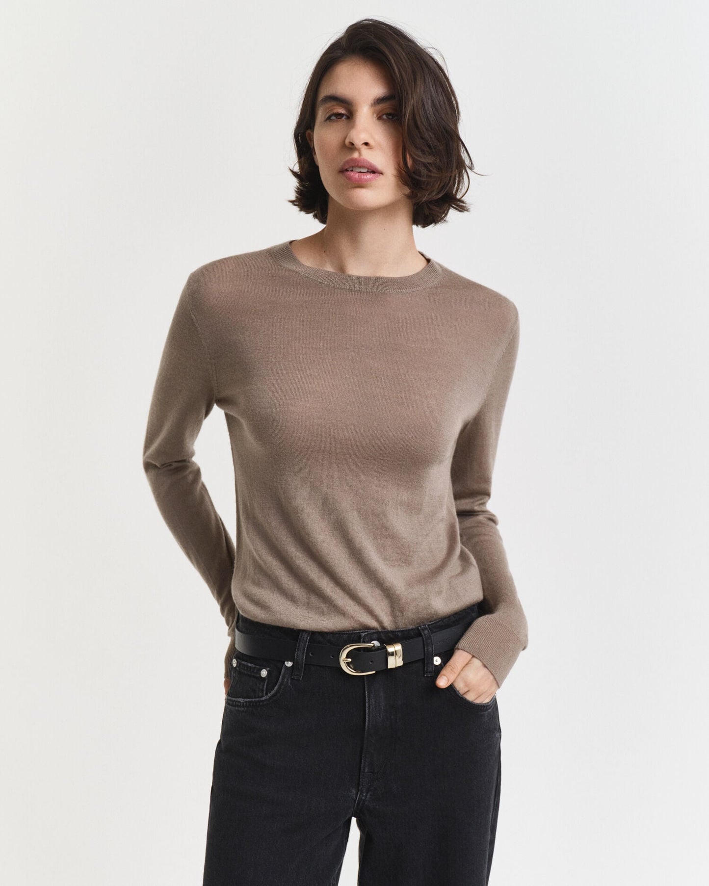 Pull col rond en laine mérinos extra fine