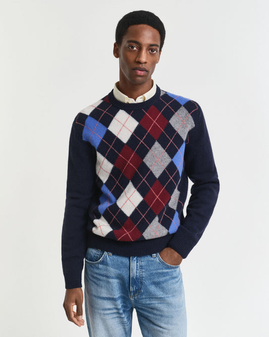 Pull à col rond Argyle