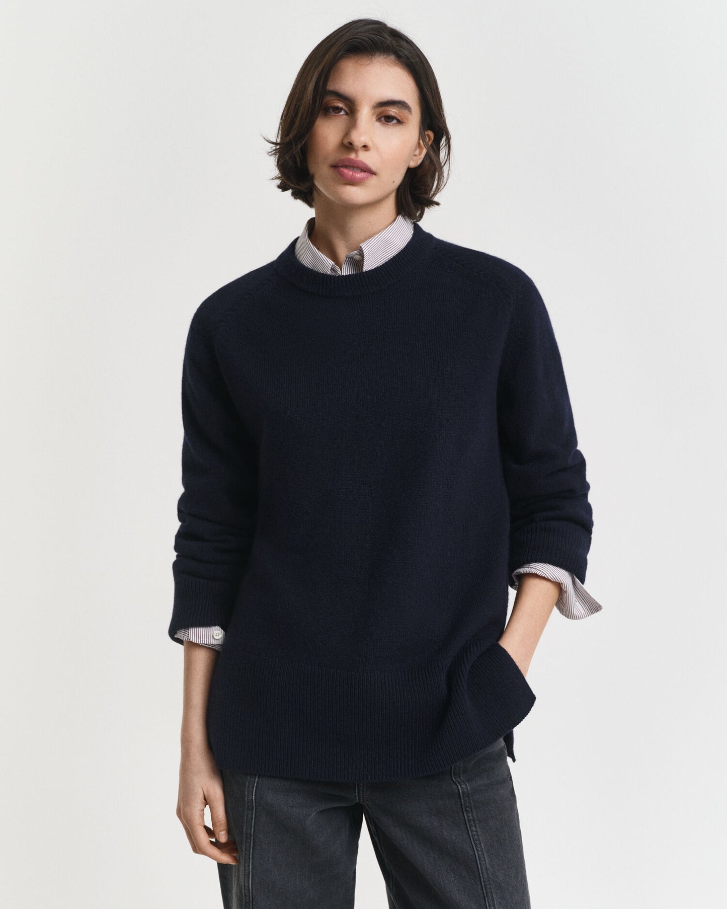 Pull ras du cou en doux mélange laine et cachemire