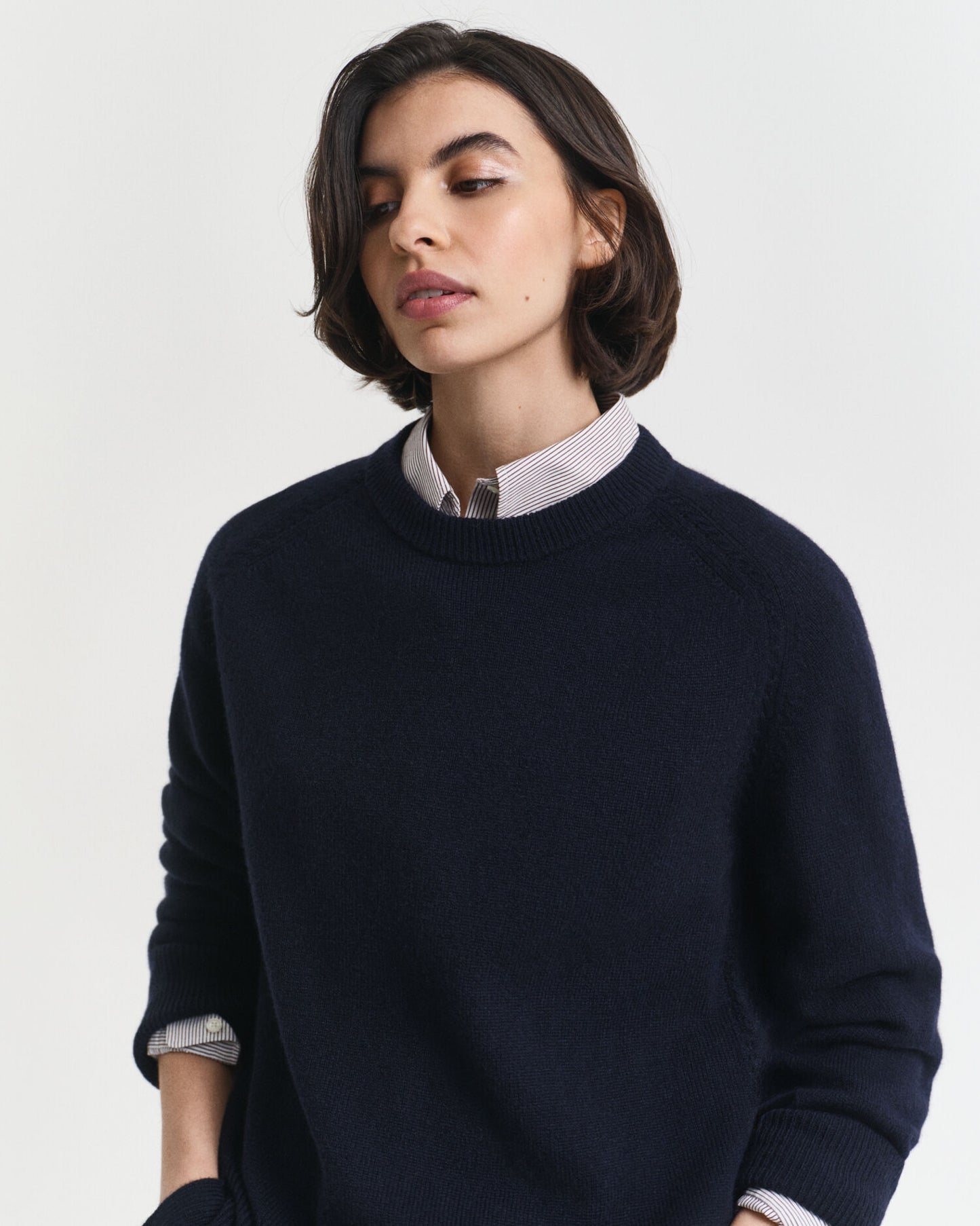 Pull ras du cou en doux mélange laine et cachemire