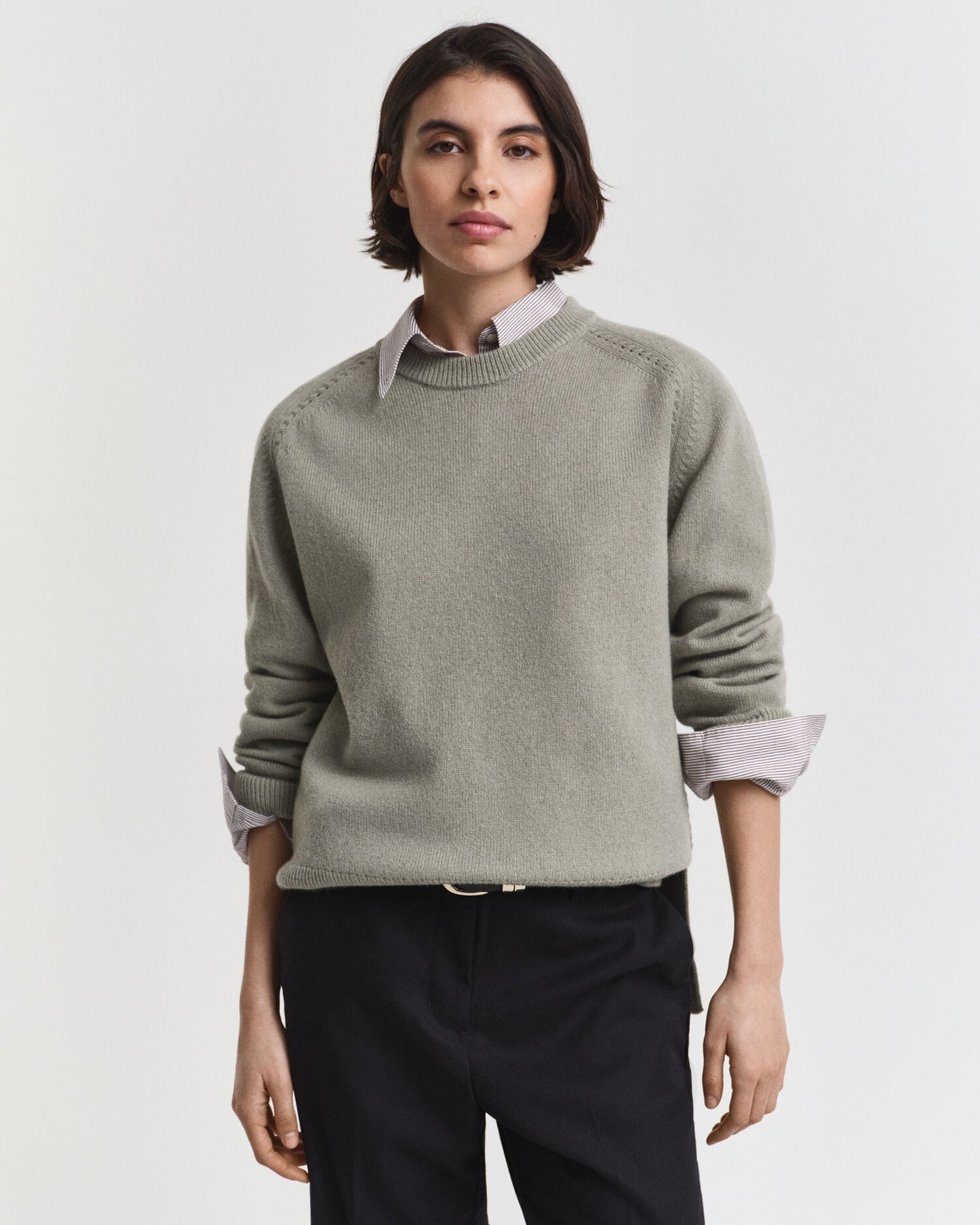 Pull col rond en mélange de laine et cachemire doux