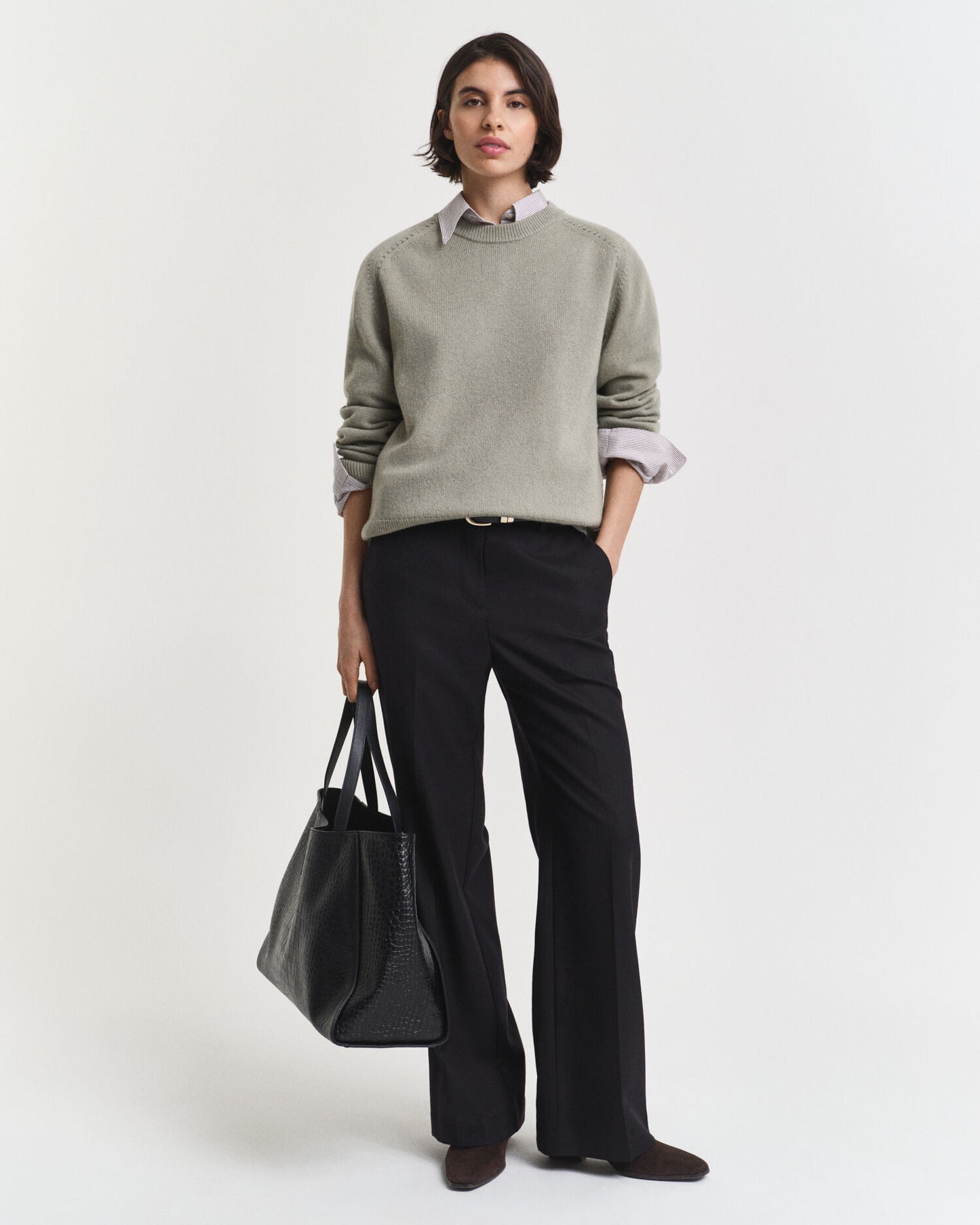 Pull ras du cou en doux mélange laine et cachemire