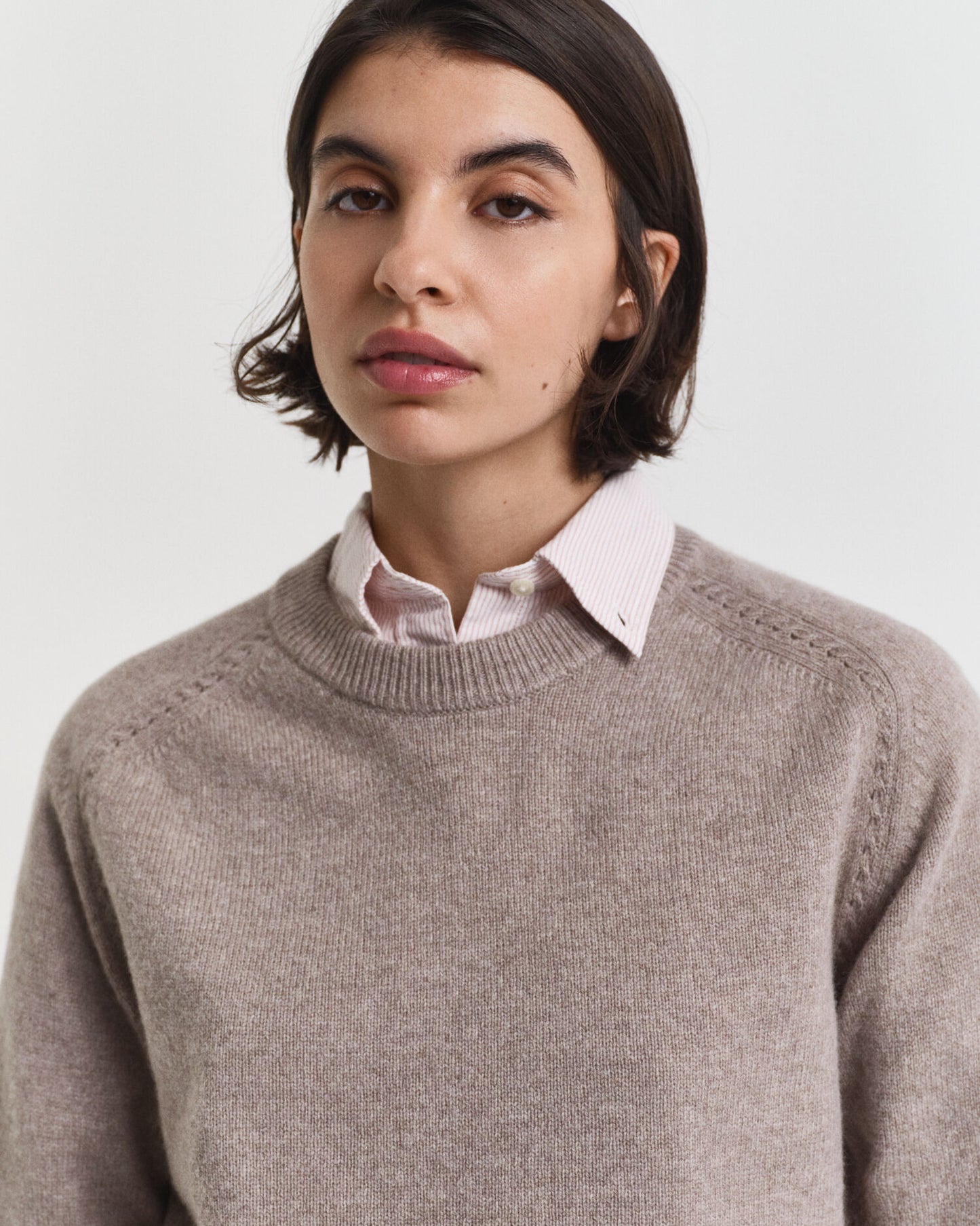 Pull col rond en mélange de laine et cachemire doux