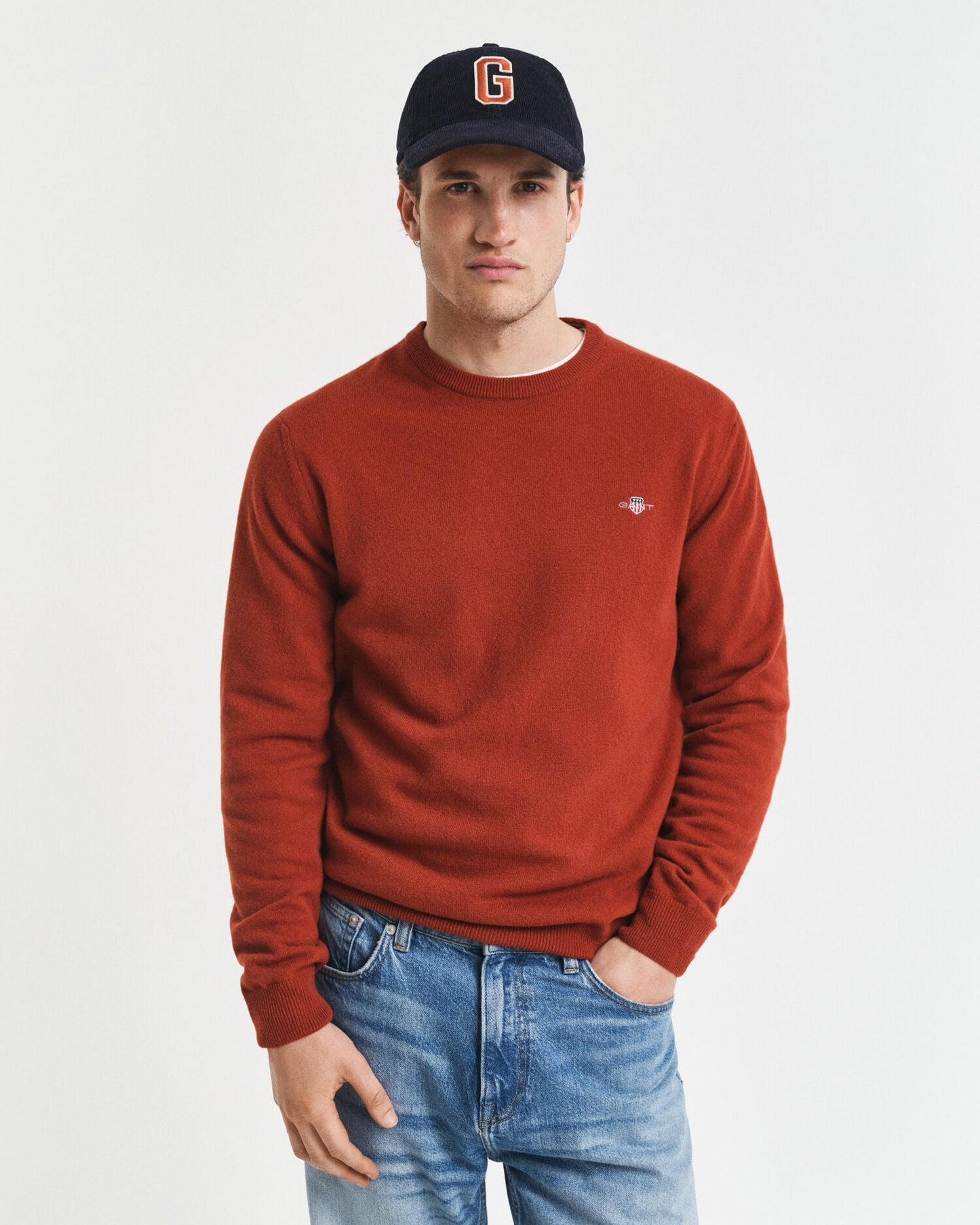 Feiner Lambswool-Pullover mit Rundhalsausschnitt