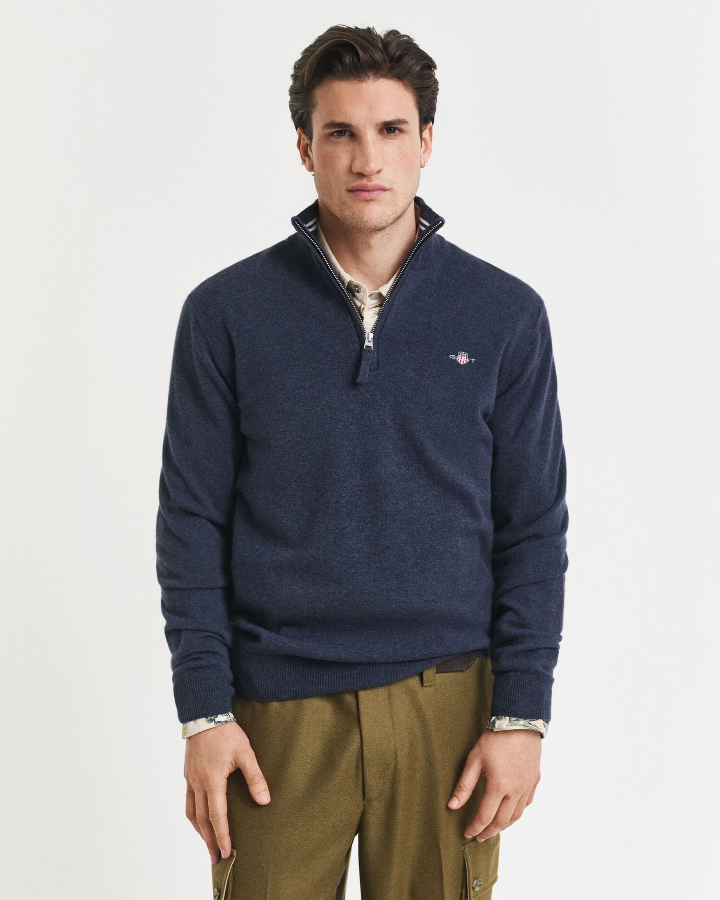 Superfeiner Lammwoll-Half-Zip-Pullover