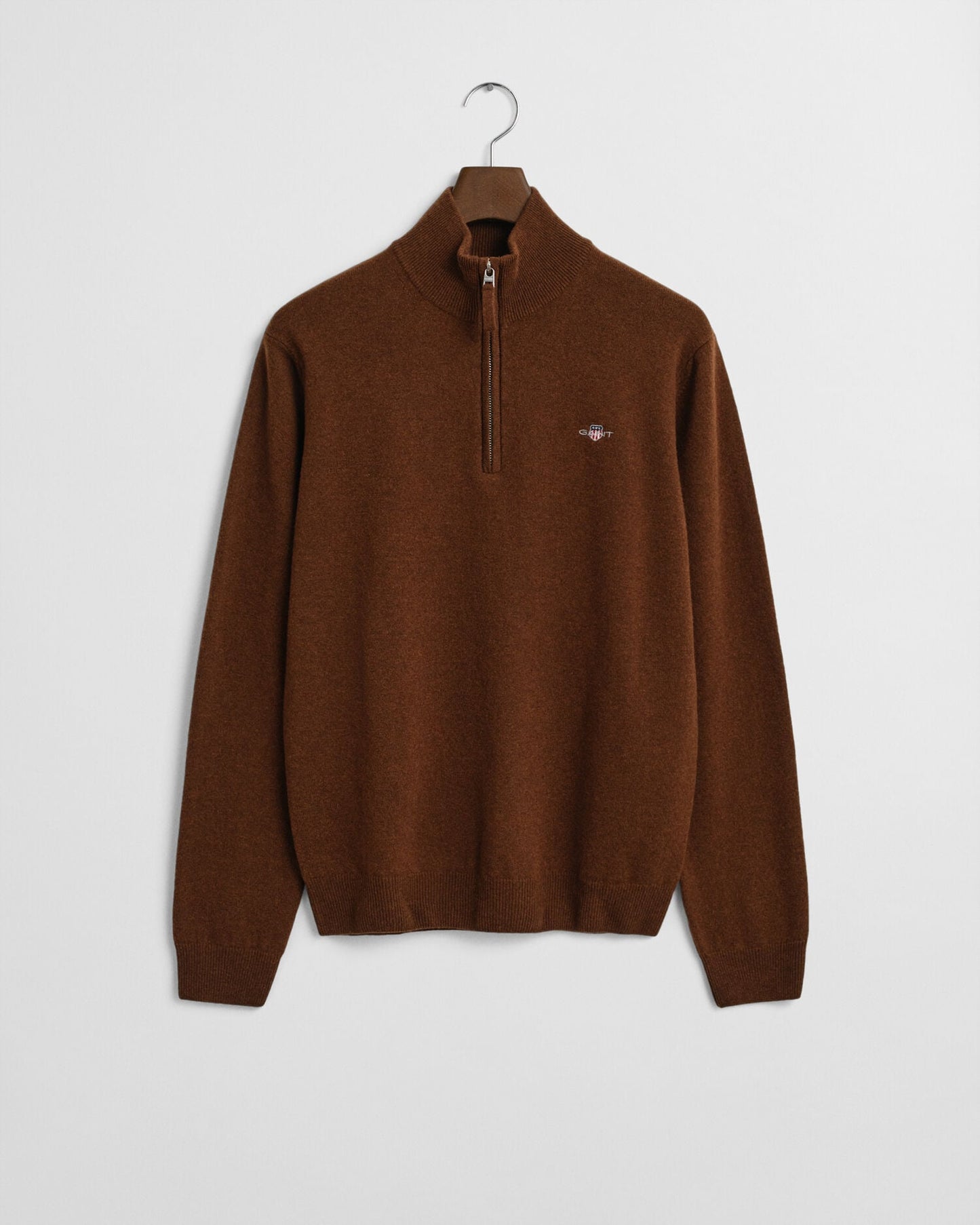 Pull demi-zippé en agneau mérinos extra-fin
