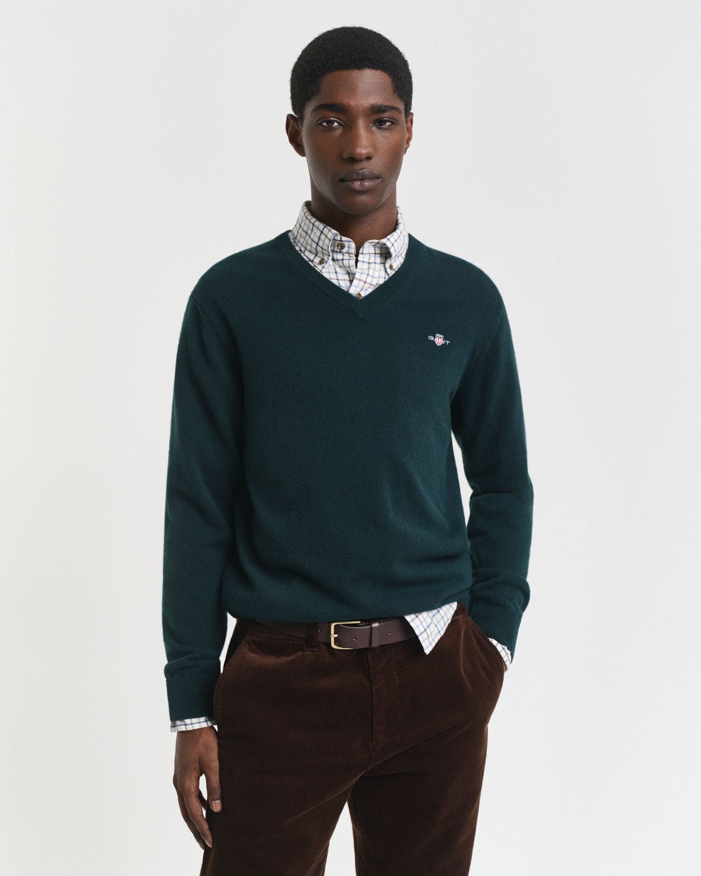 Pull col en V en laine d'agneau superfine