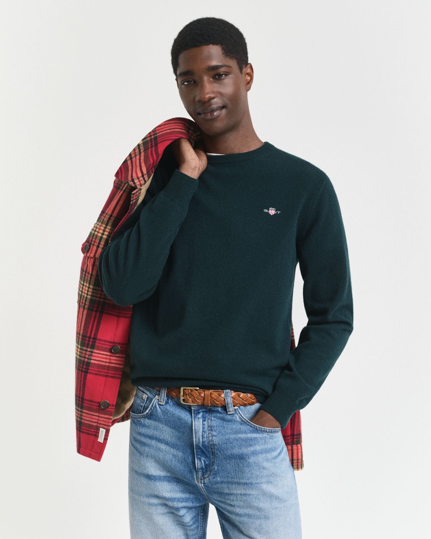 Feiner Lambswool-Pullover mit Rundhalsausschnitt