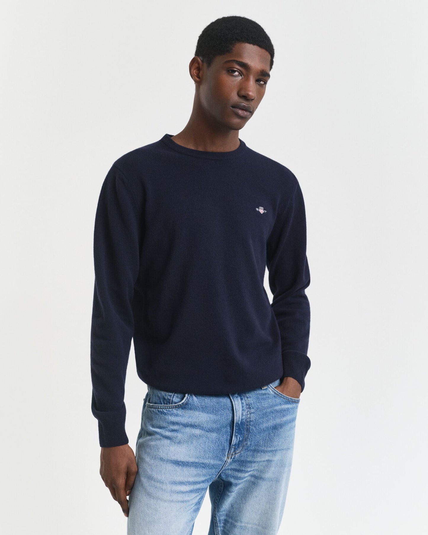 Feiner Lambswool-Pullover mit Rundhalsausschnitt