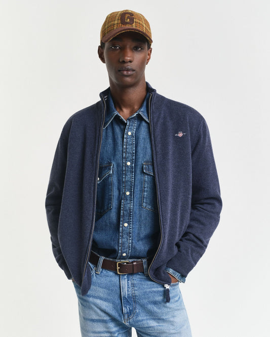Cardigan zippé en laine d'agneau ultra-fine