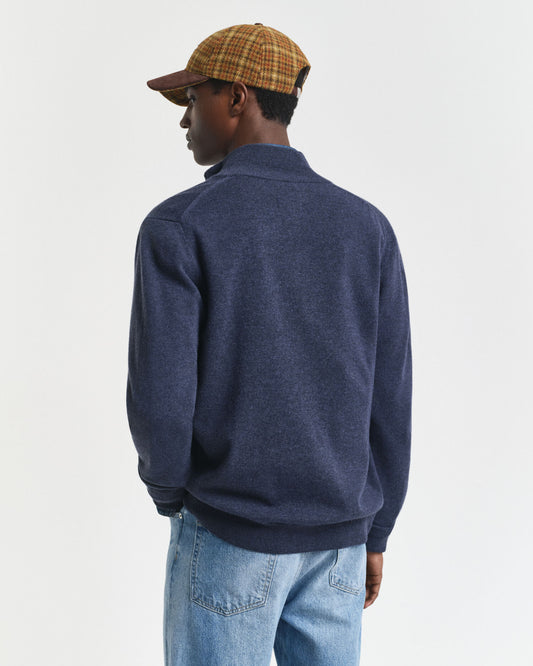 Cardigan zippé en laine d'agneau ultra-fine