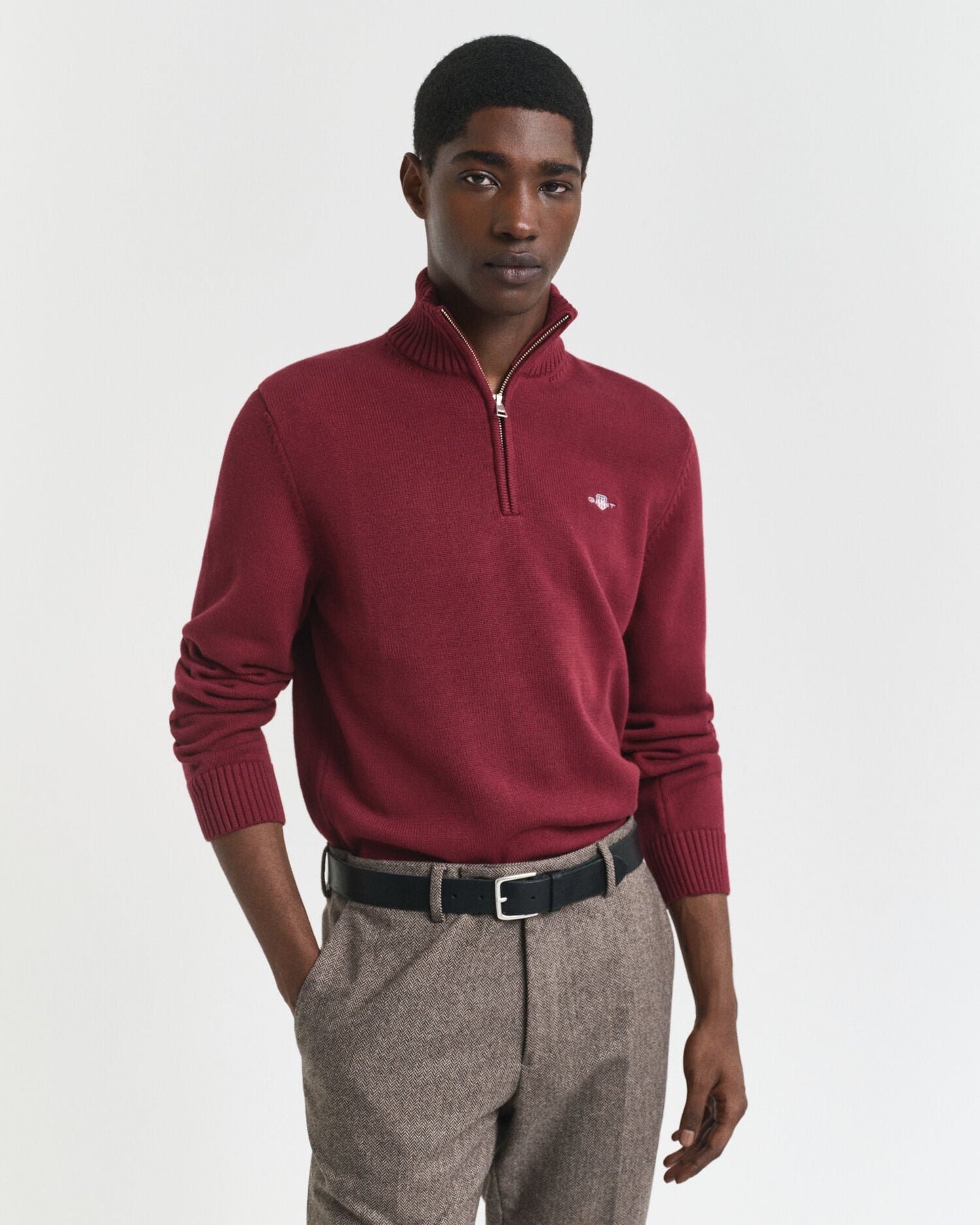 Pull en coton décontracté avec demi-zip