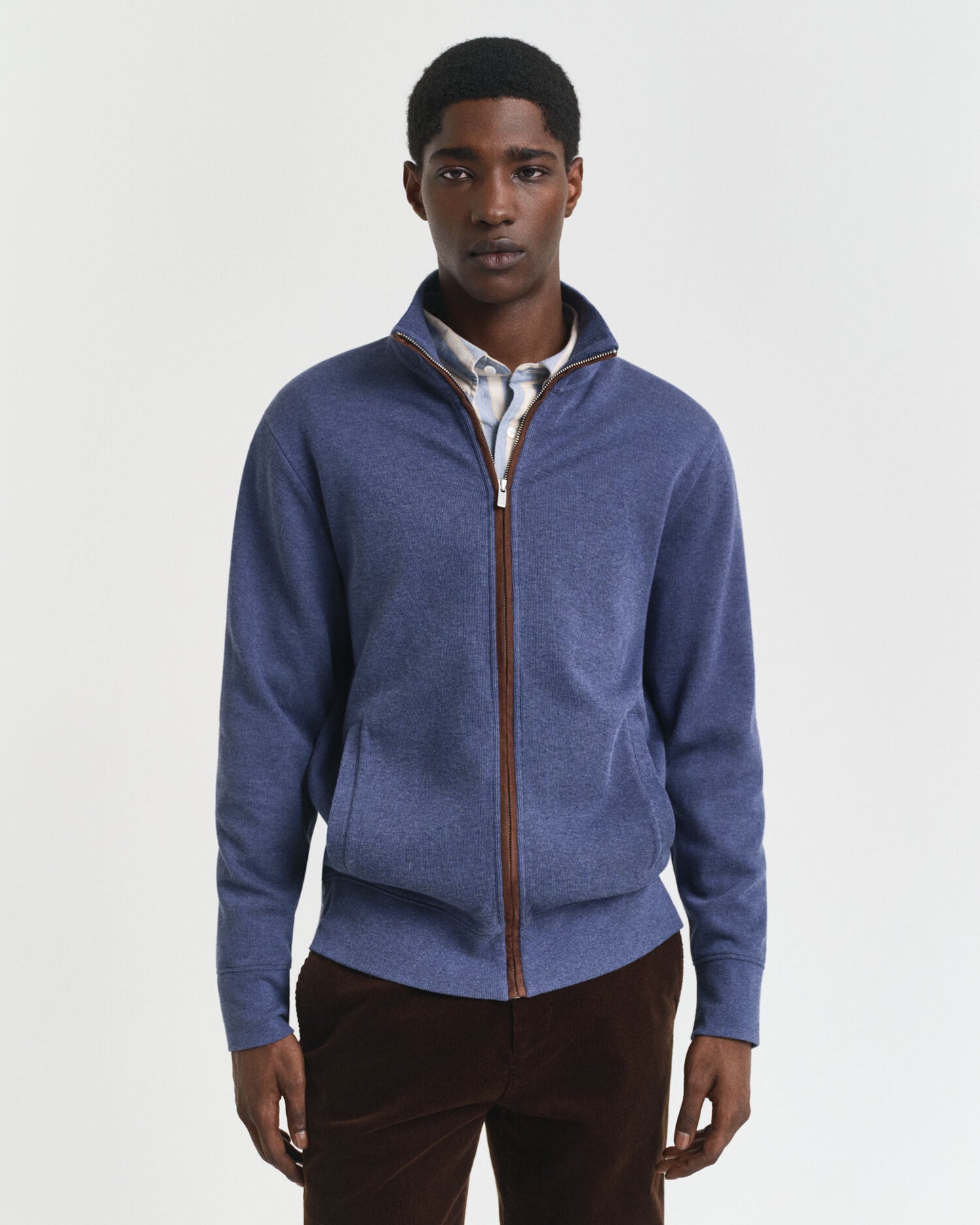 Cardigan zippé à côtes Sacker