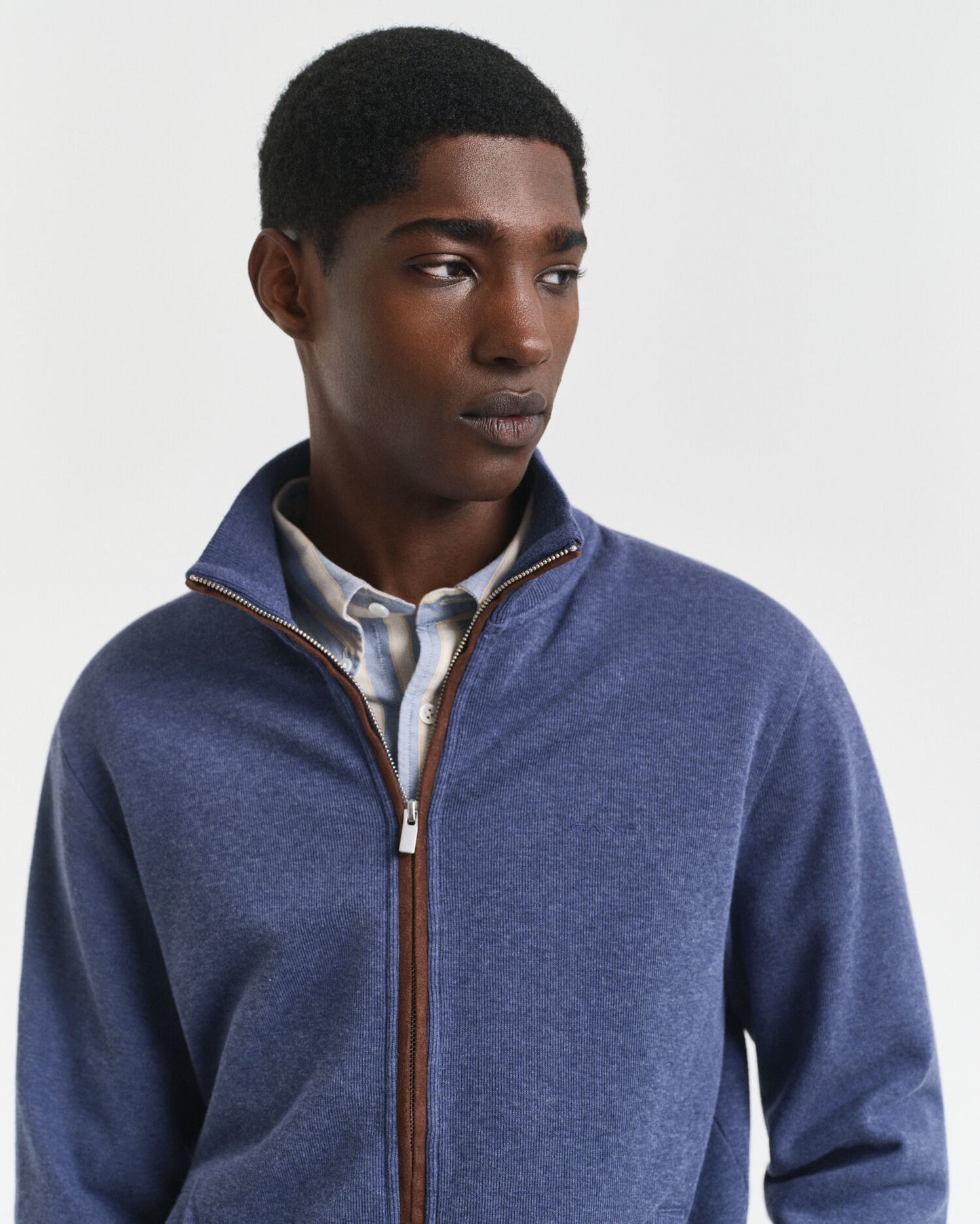 Cardigan zippé à côtes Sacker