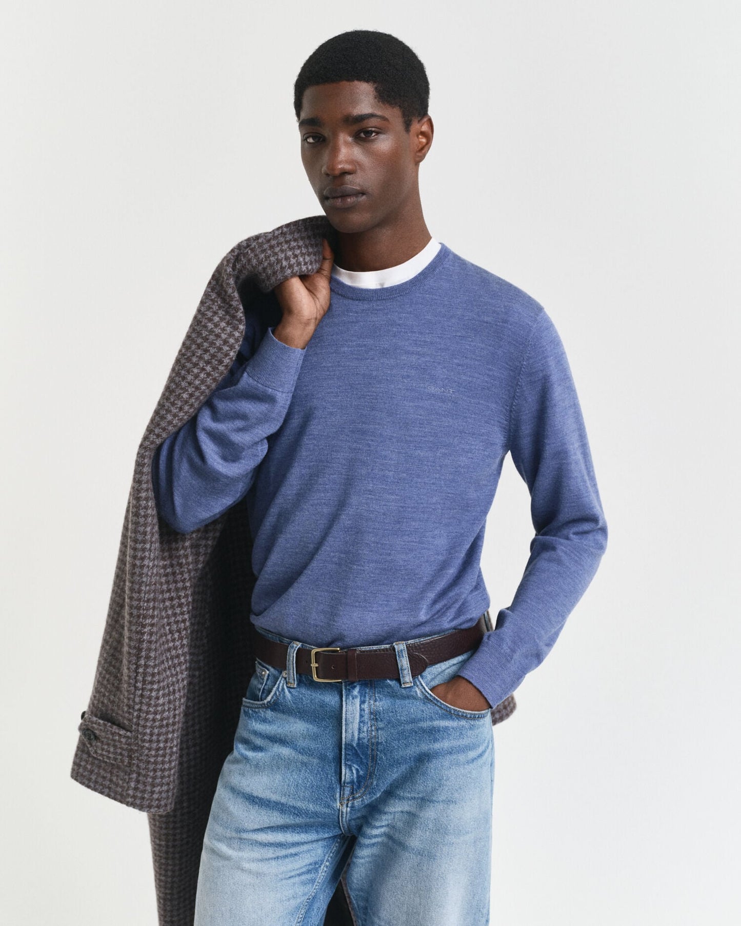 Pullover aus extrafeiner Merinowolle mit Rundhalsausschnitt