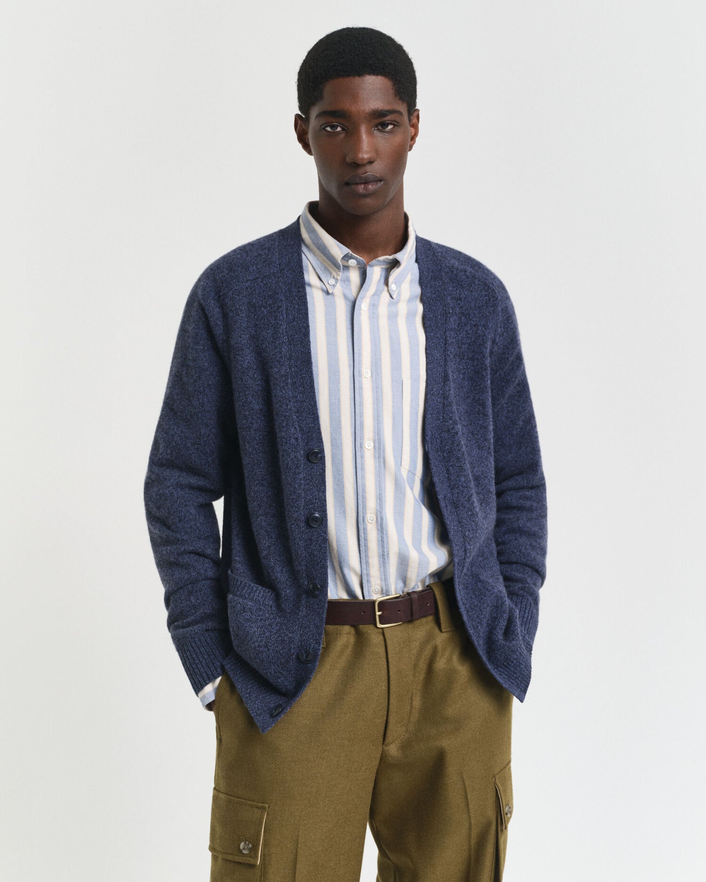 Mouliné-Cardigan aus Wollmix