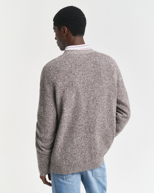 Cardigan mouliné en mélange de laine