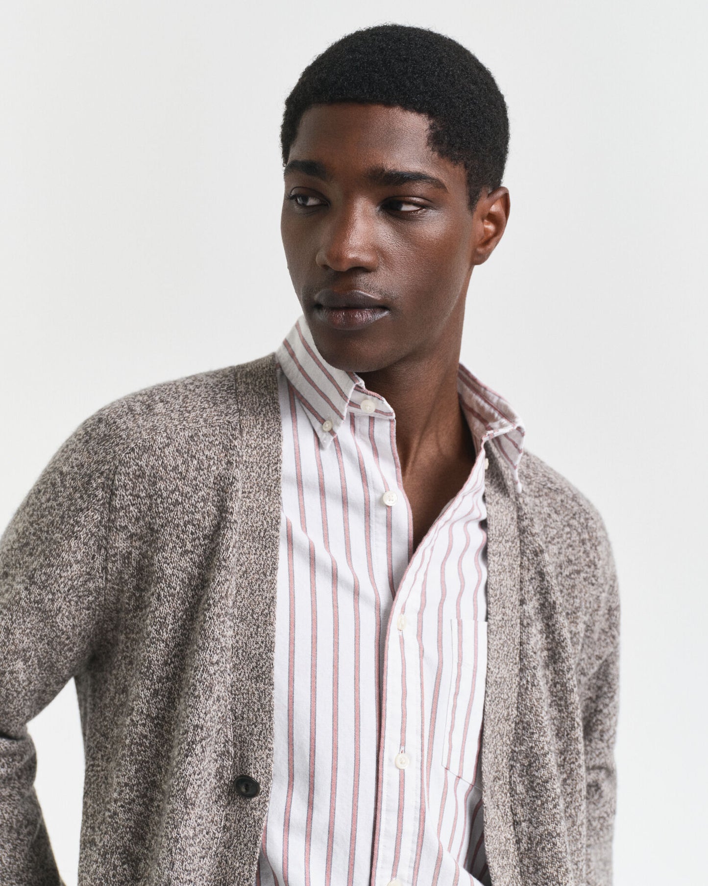 Mouliné-Cardigan aus Wollmix