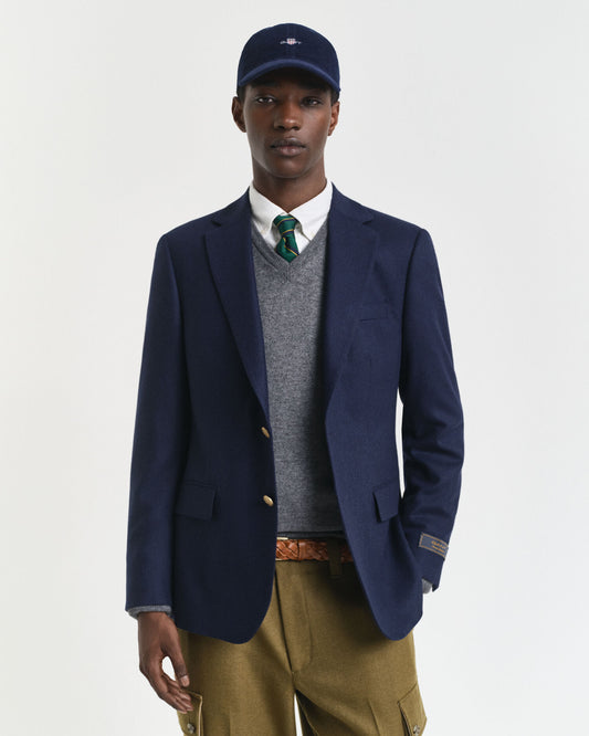 Schmal geschnittener Club-Blazer aus Wollflanell