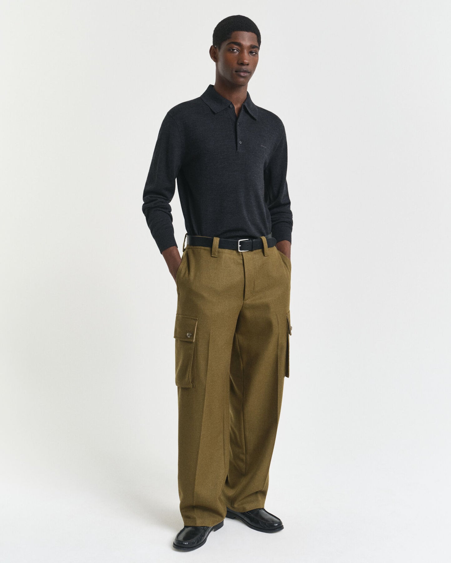 Polo-Pullover aus extrafeiner Merinowolle