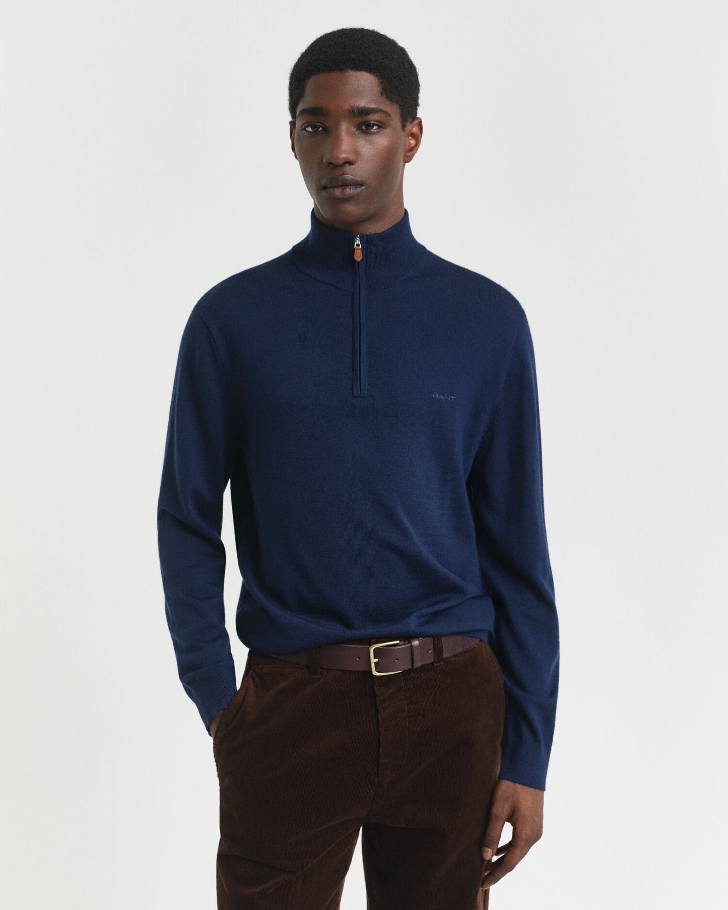 Pull demi-zip en laine mérinos extra-fine